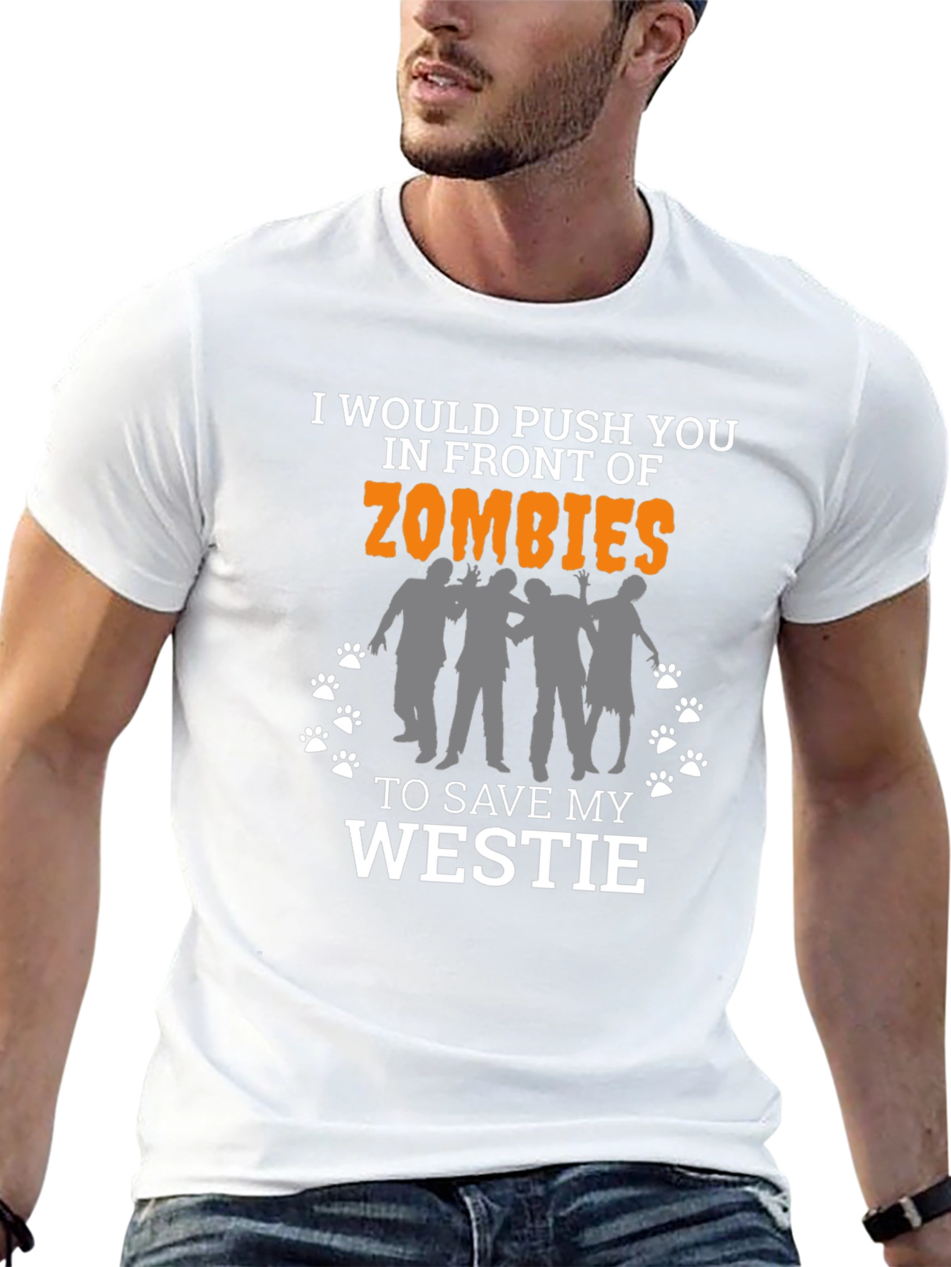 Zombie Westie T-Shirt - Funny Dog Lover Tee