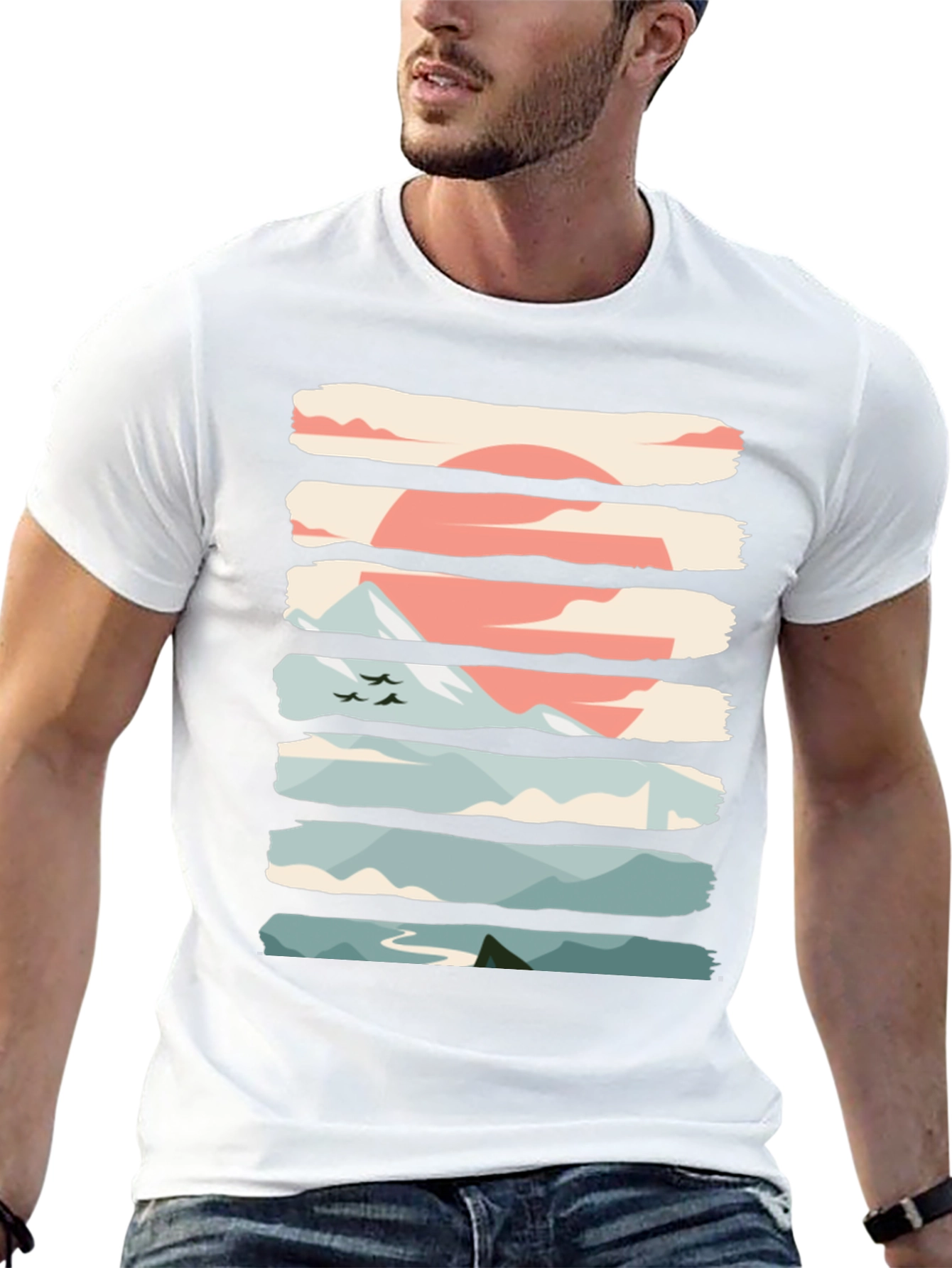 Nature Graphic T-Shirt - Mountain Sunrise