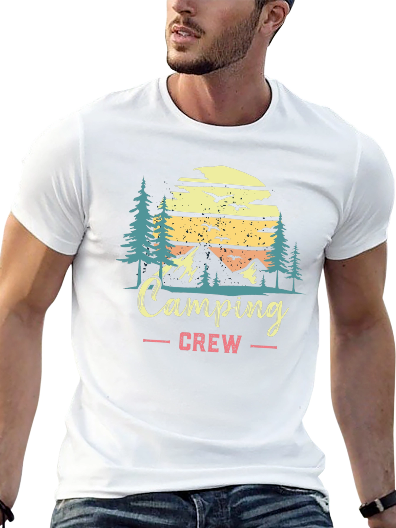 Camping Crew Black Graphic T-Shirt