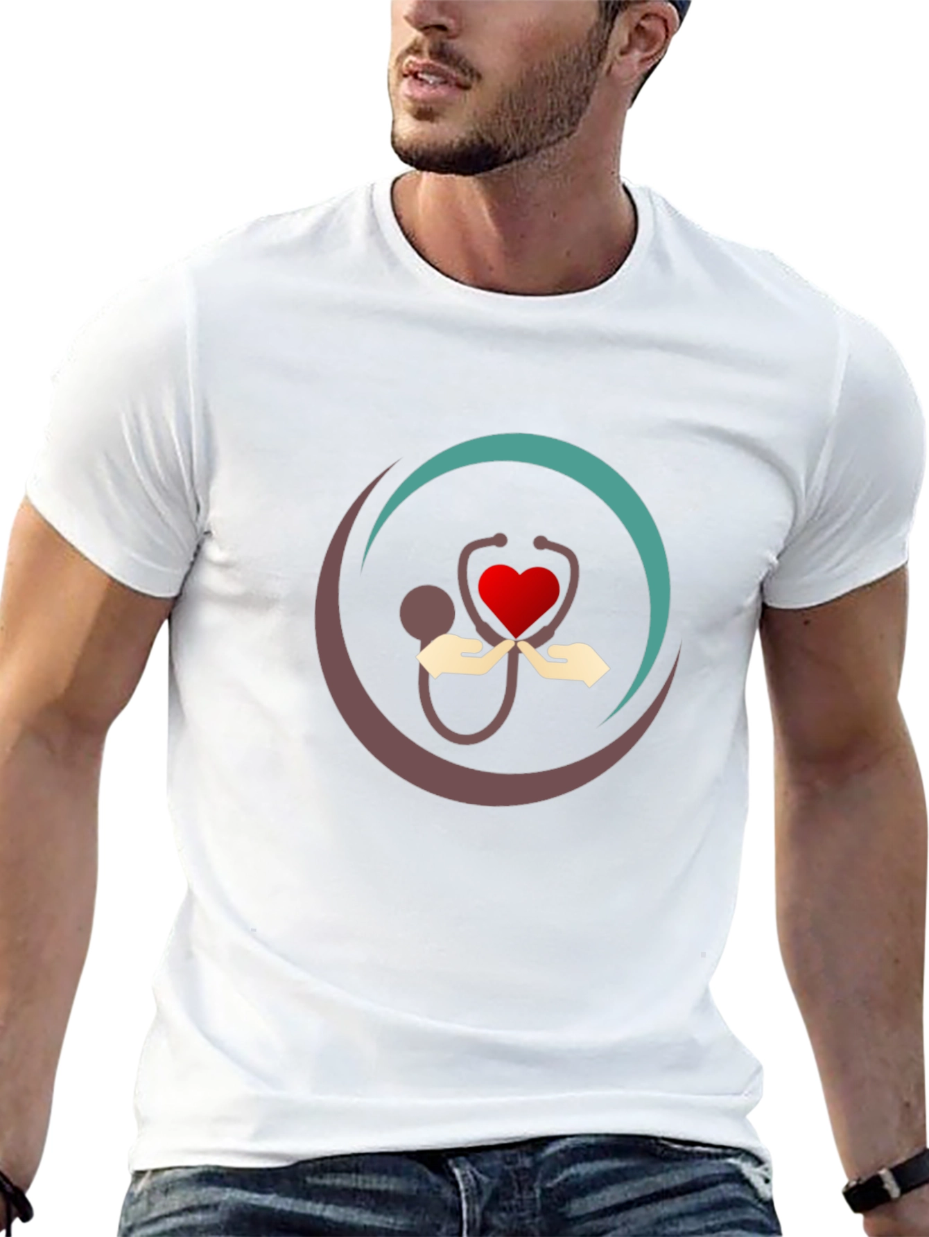 Healthcare Heart Hands Graphic T-Shirt