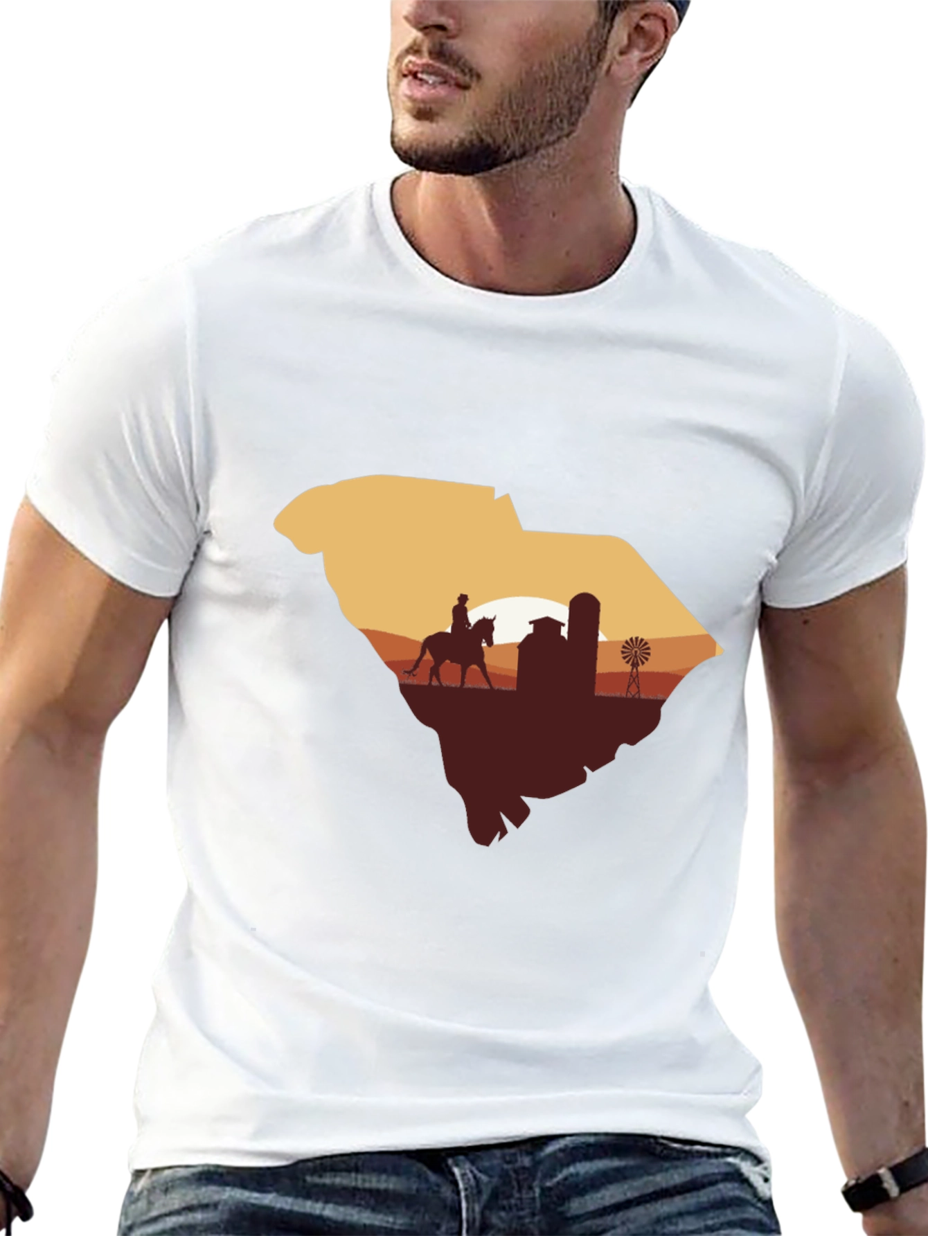 South Carolina Farm Silhouette Graphic Tee