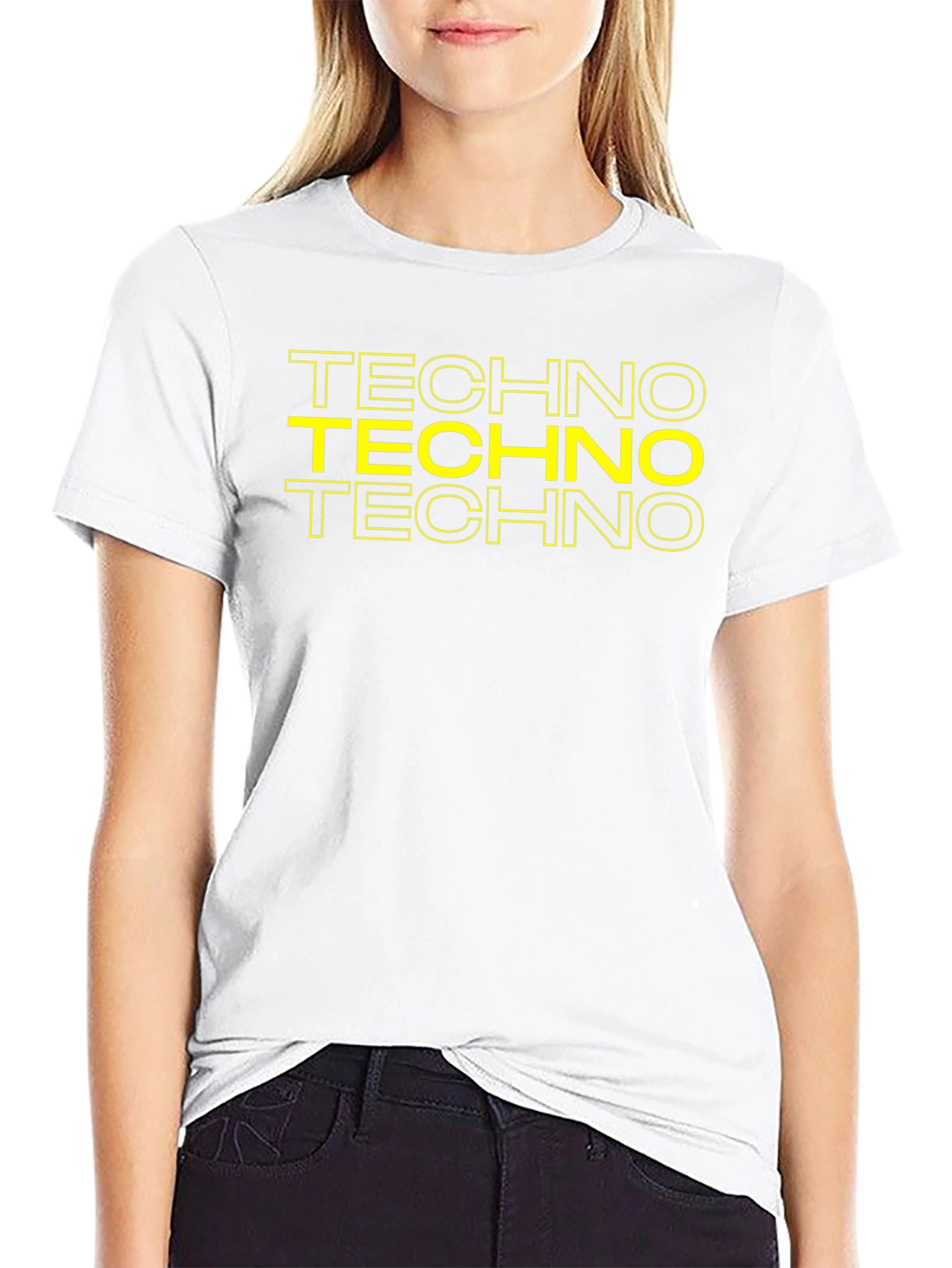 Techno Graphic Tee - Bold Black Cotton T-Shirt