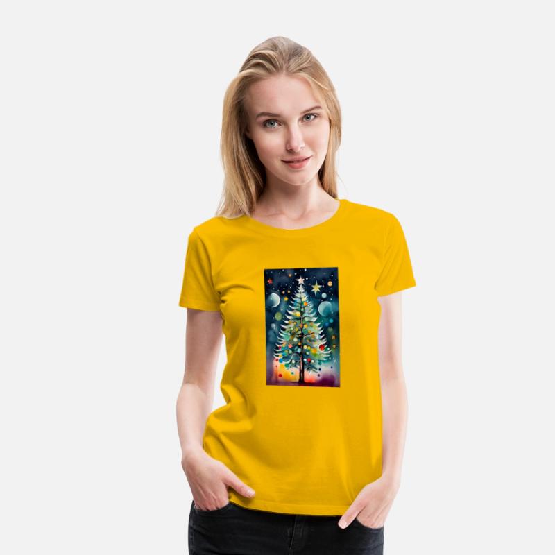 Artistic Christmas tree with decorations