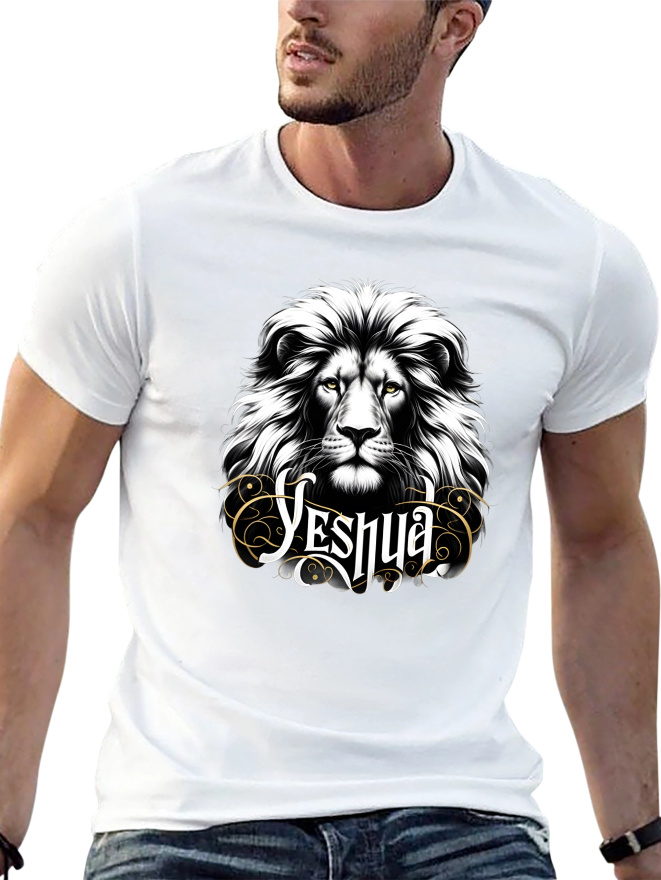 Yeshua Lion Graphic T-Shirt - Black