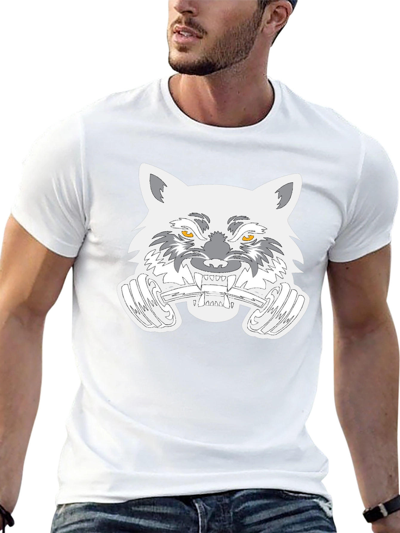 Raccoon Barbell Black T-Shirt - Gym Rat Animal Tee