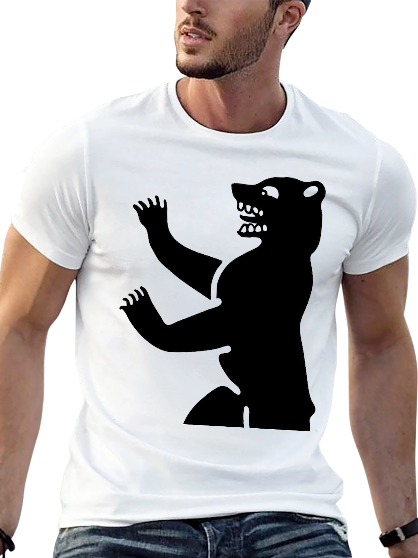 Mens Black Bear Graphic Tee