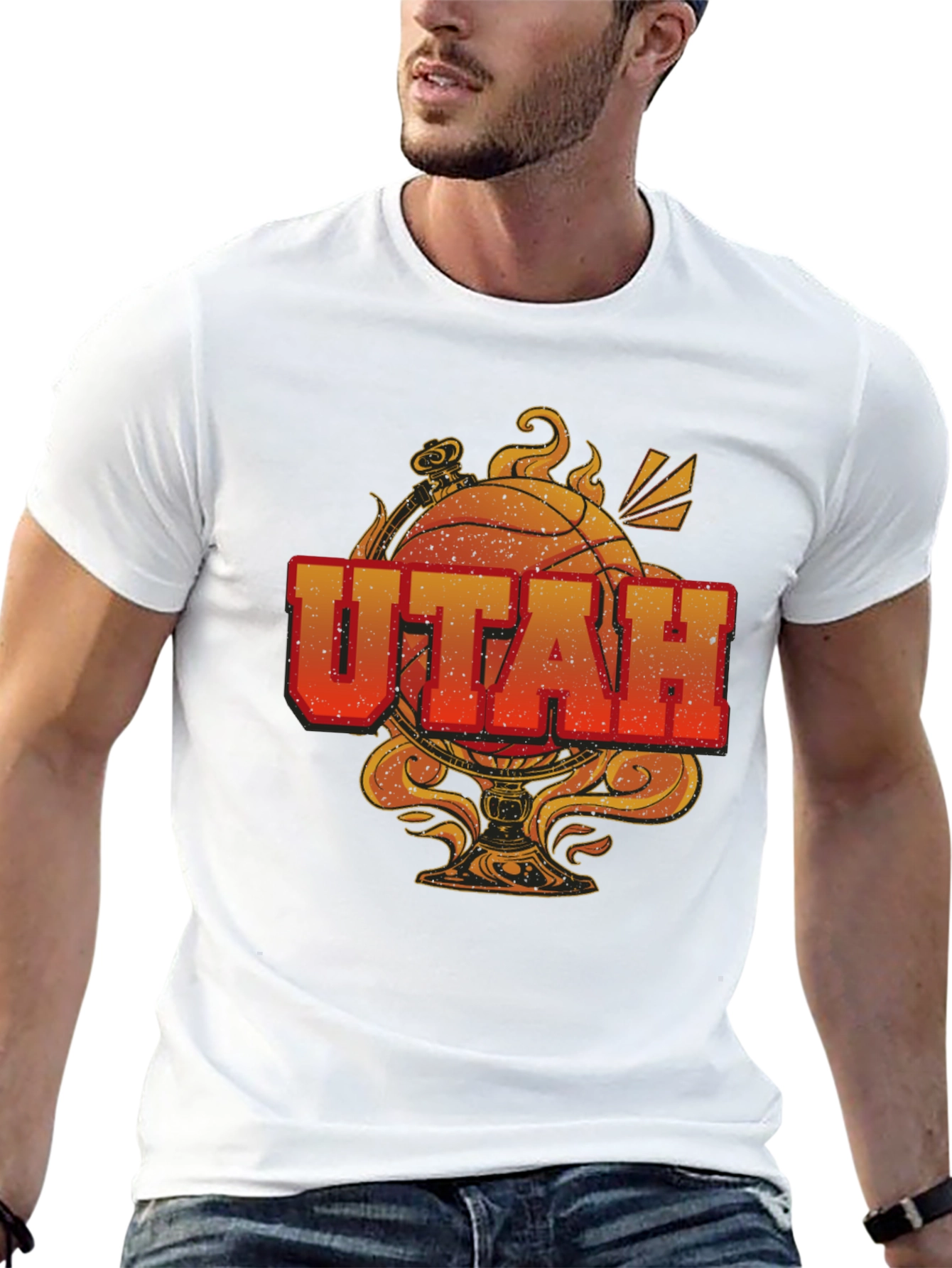 Utah Basketball Graphic T-Shirt - Black