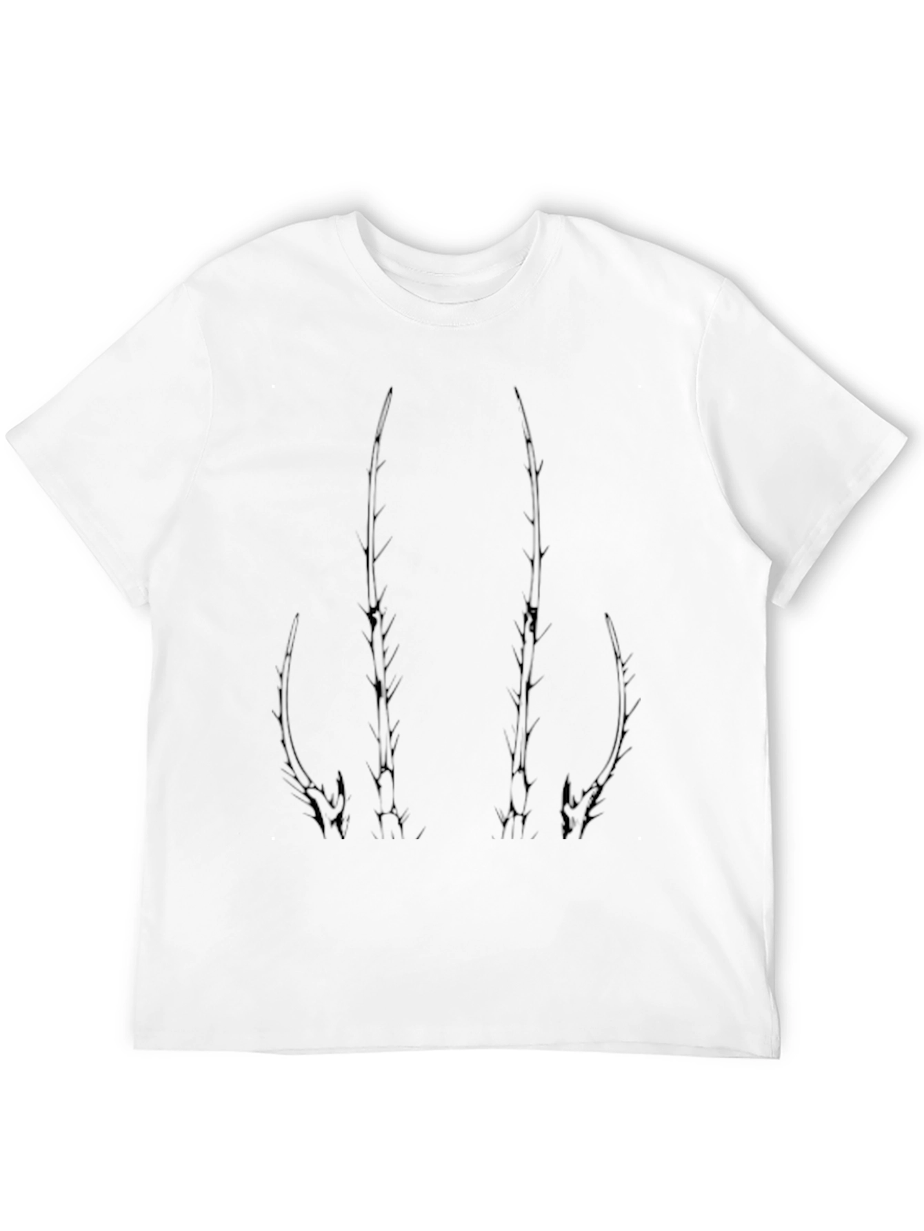 Mens Black Graphic Tee - Abstract Tree Branch Design