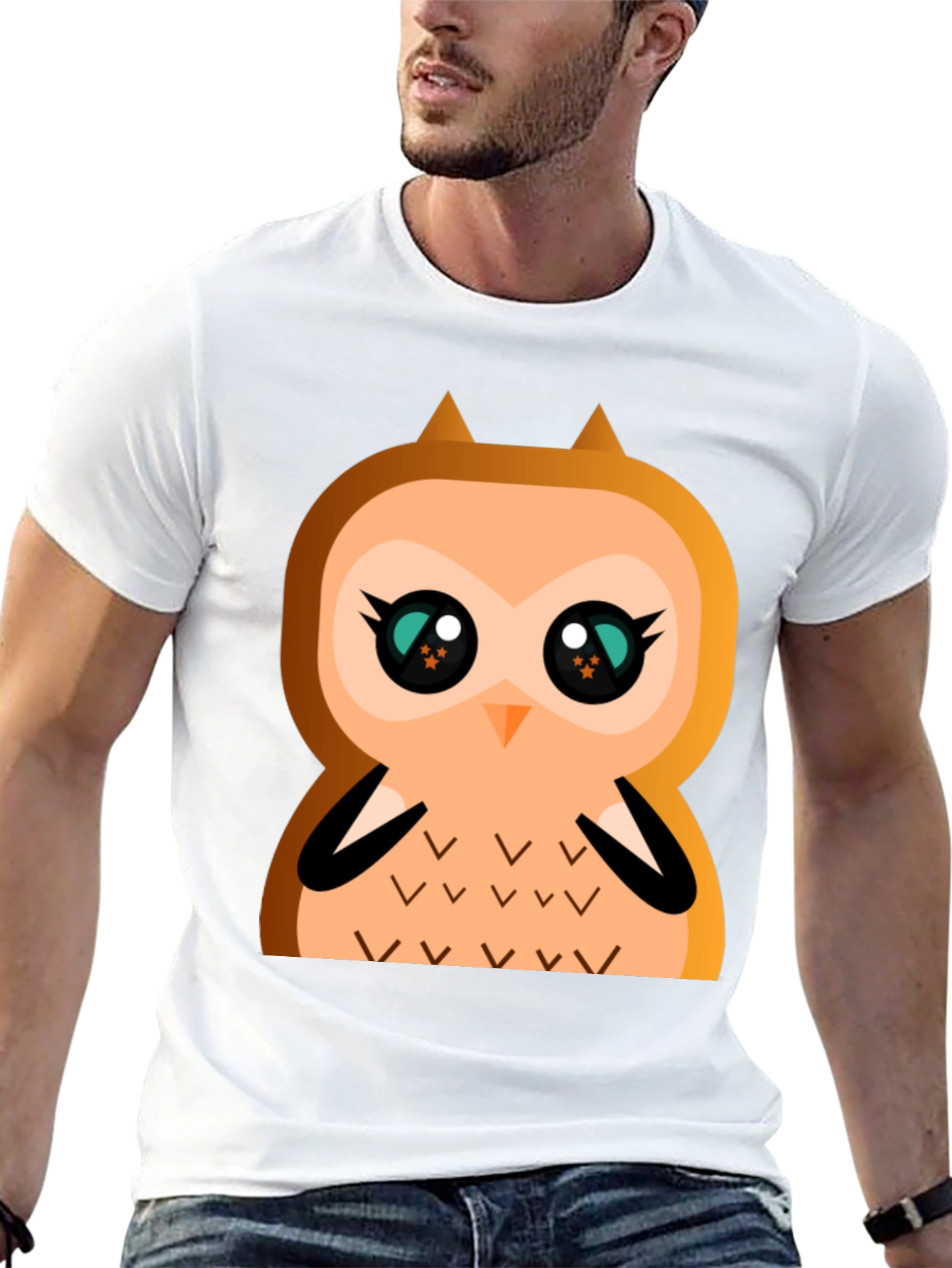 Cute Cartoon Owl Graphic T-Shirt
