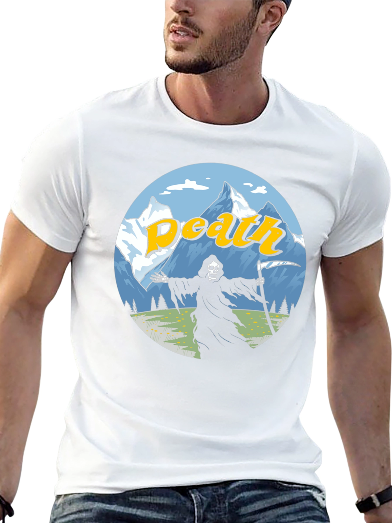 Death Mountain T-Shirt Grim Reaper Graphic Tee