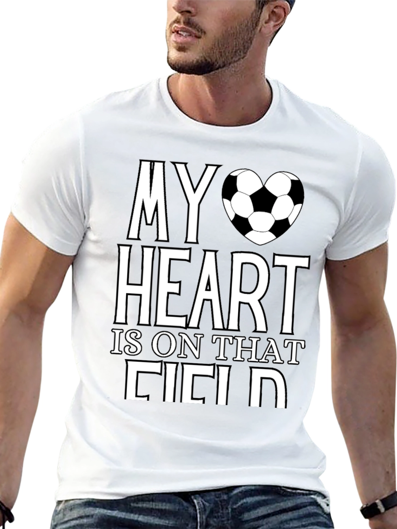 Soccer Heart Field T-Shirt - Black