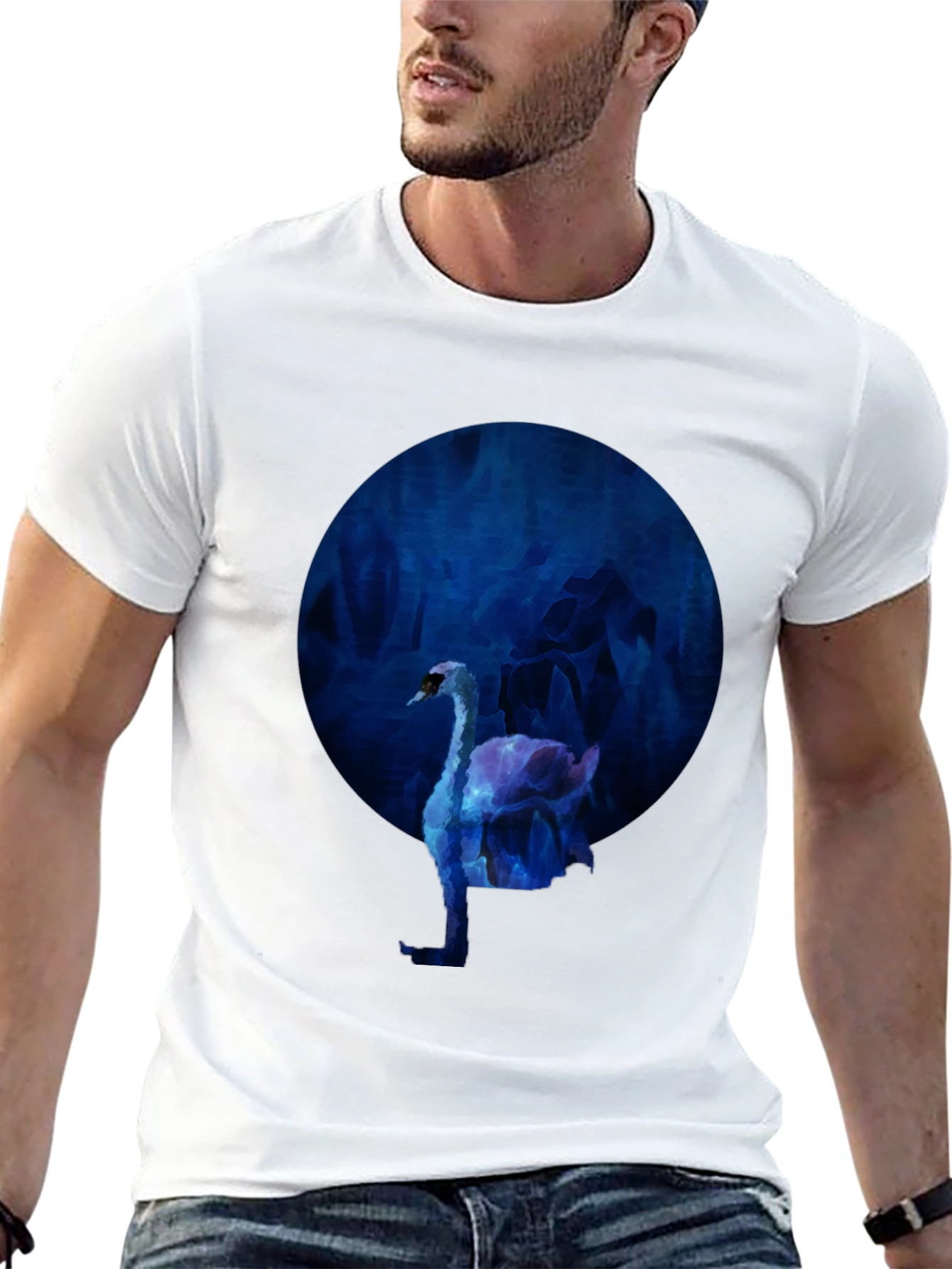 Swan Graphic Black T-Shirt