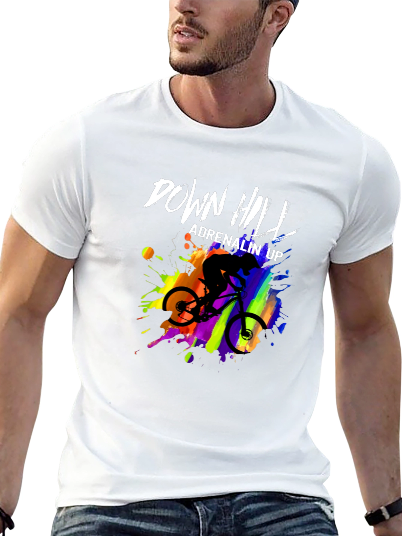 Downhill Adrenalin Up Graphic T-Shirt - Mountain Bike