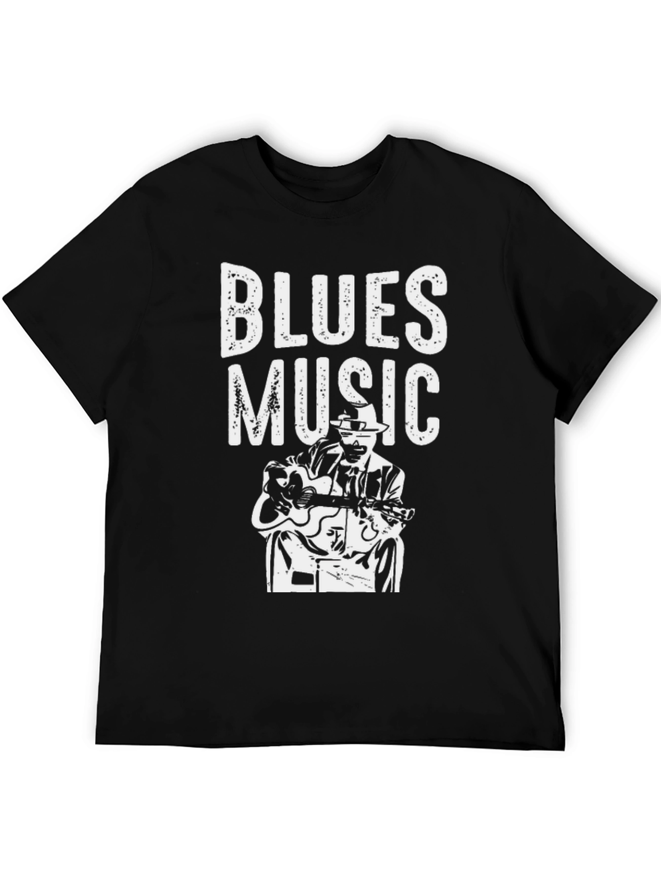 Blues Music Graphic T-Shirt - Black