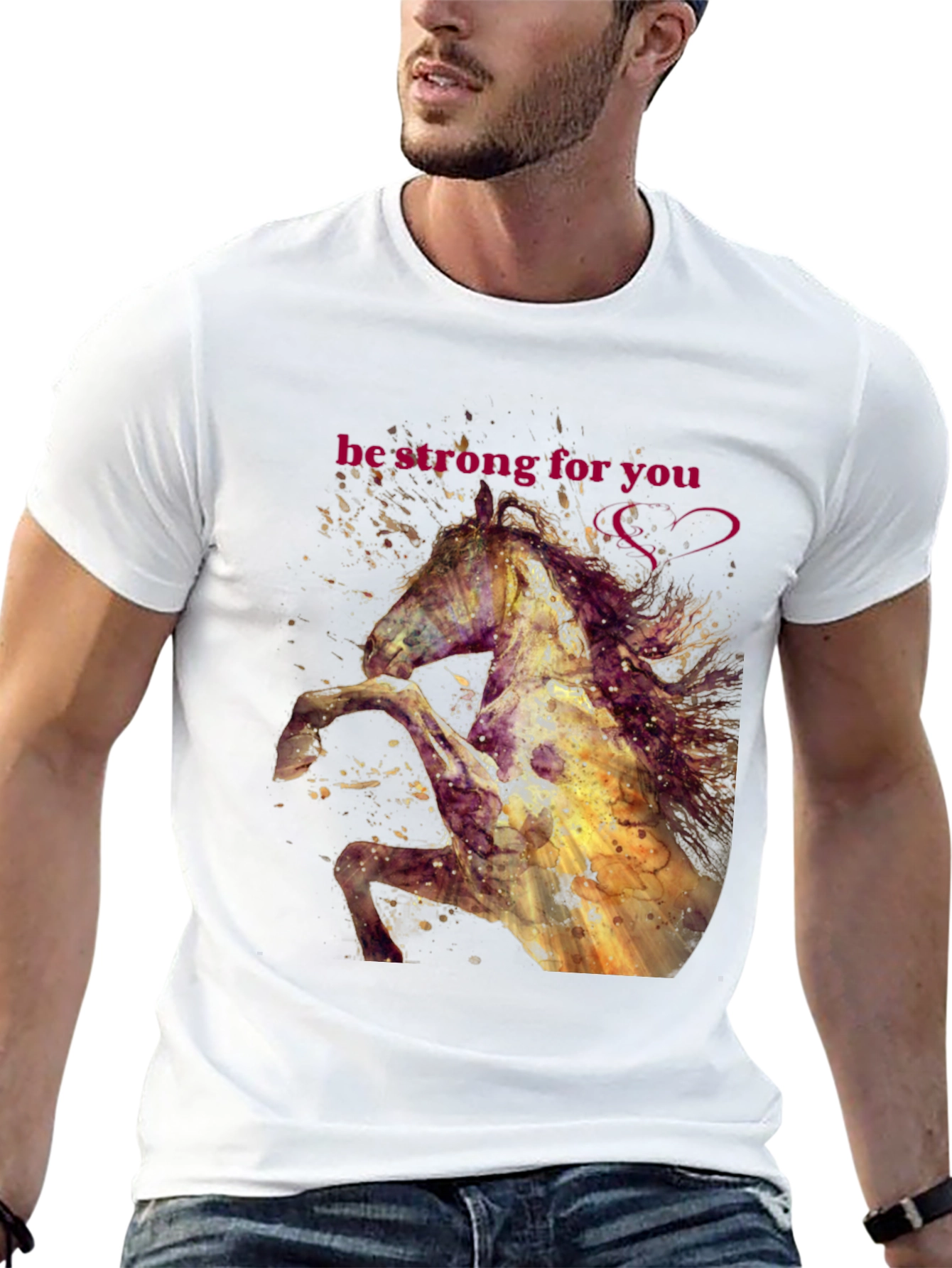 Be Strong Horse Graphic T-Shirt