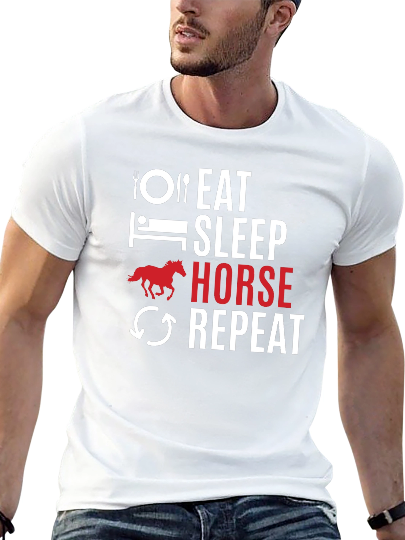 Eat Sleep Horse Repeat Graphic Tee