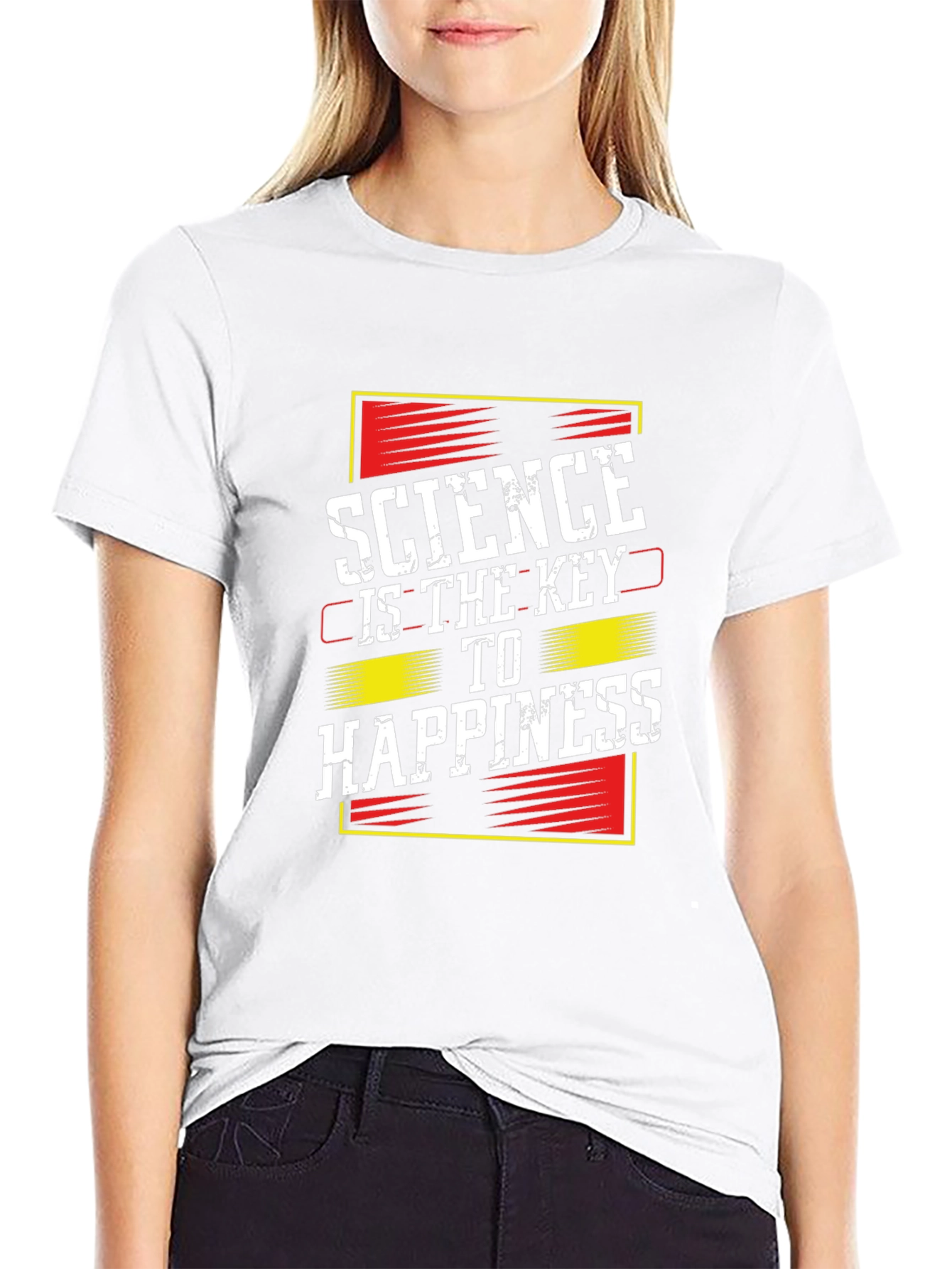 Science is the Key to Happiness Black T-Shirt