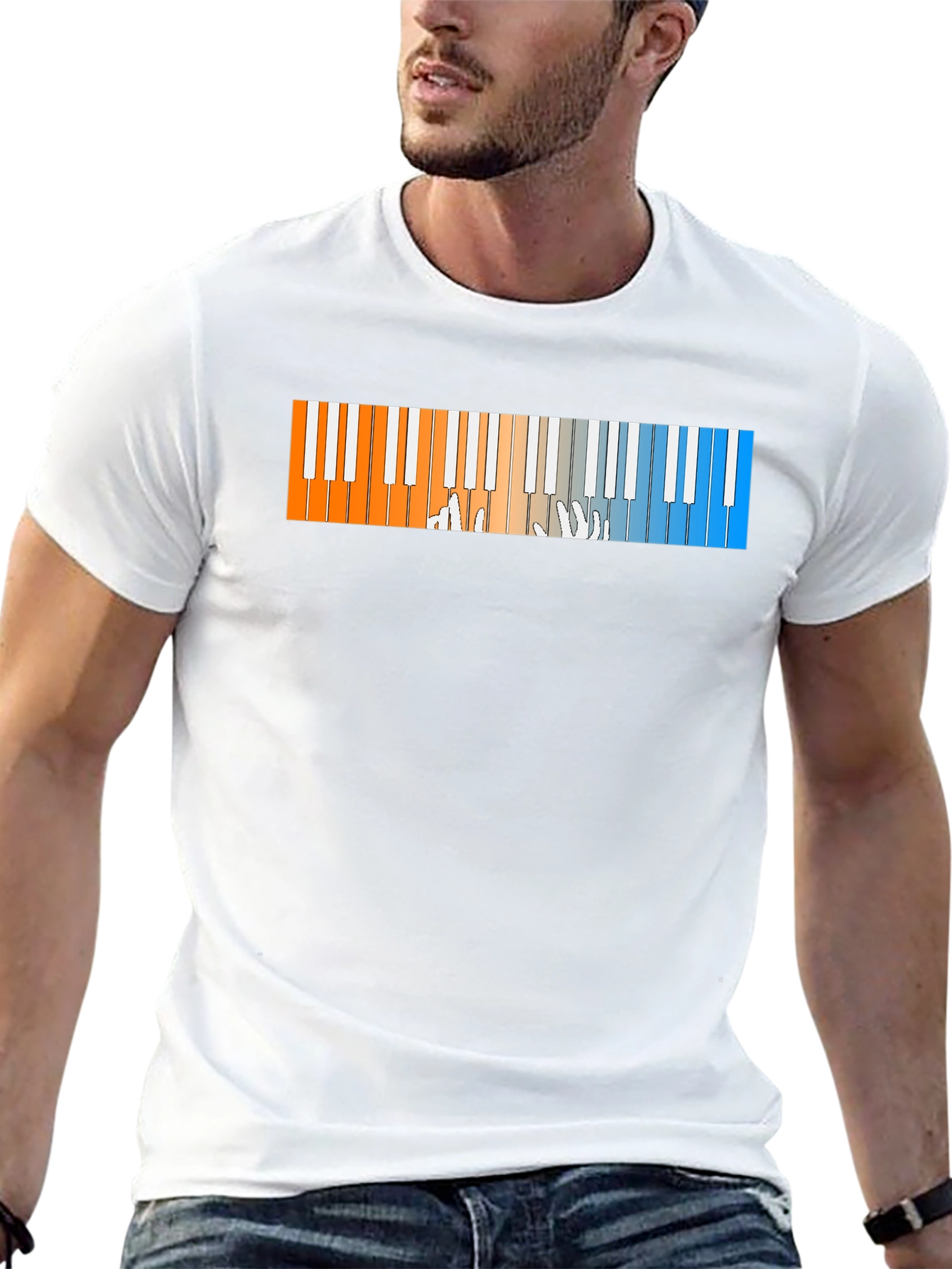 Piano Keys Graphic T-Shirt - Cool Musician Tee