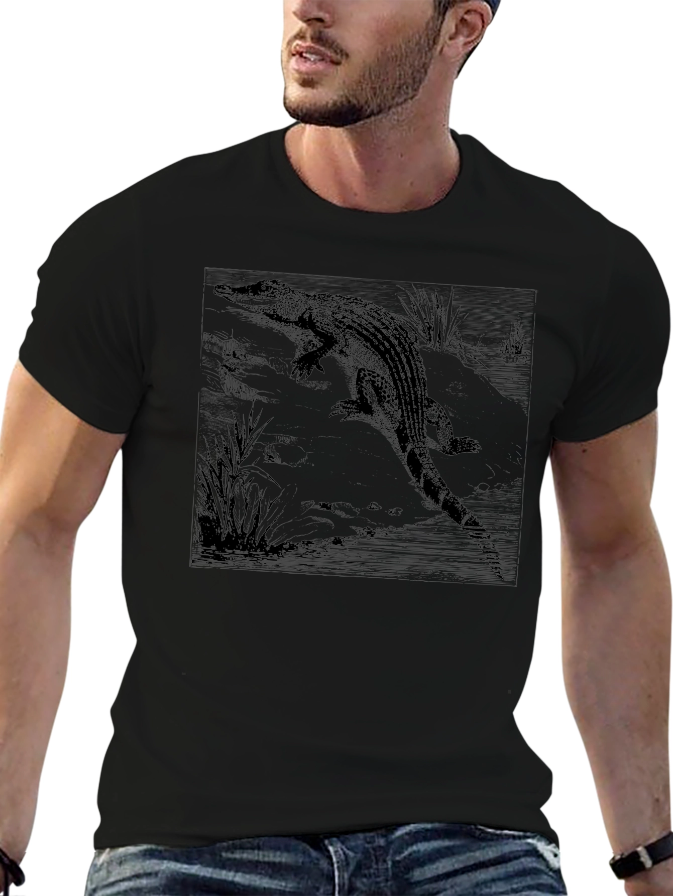 Alligator Graphic Black T-Shirt
