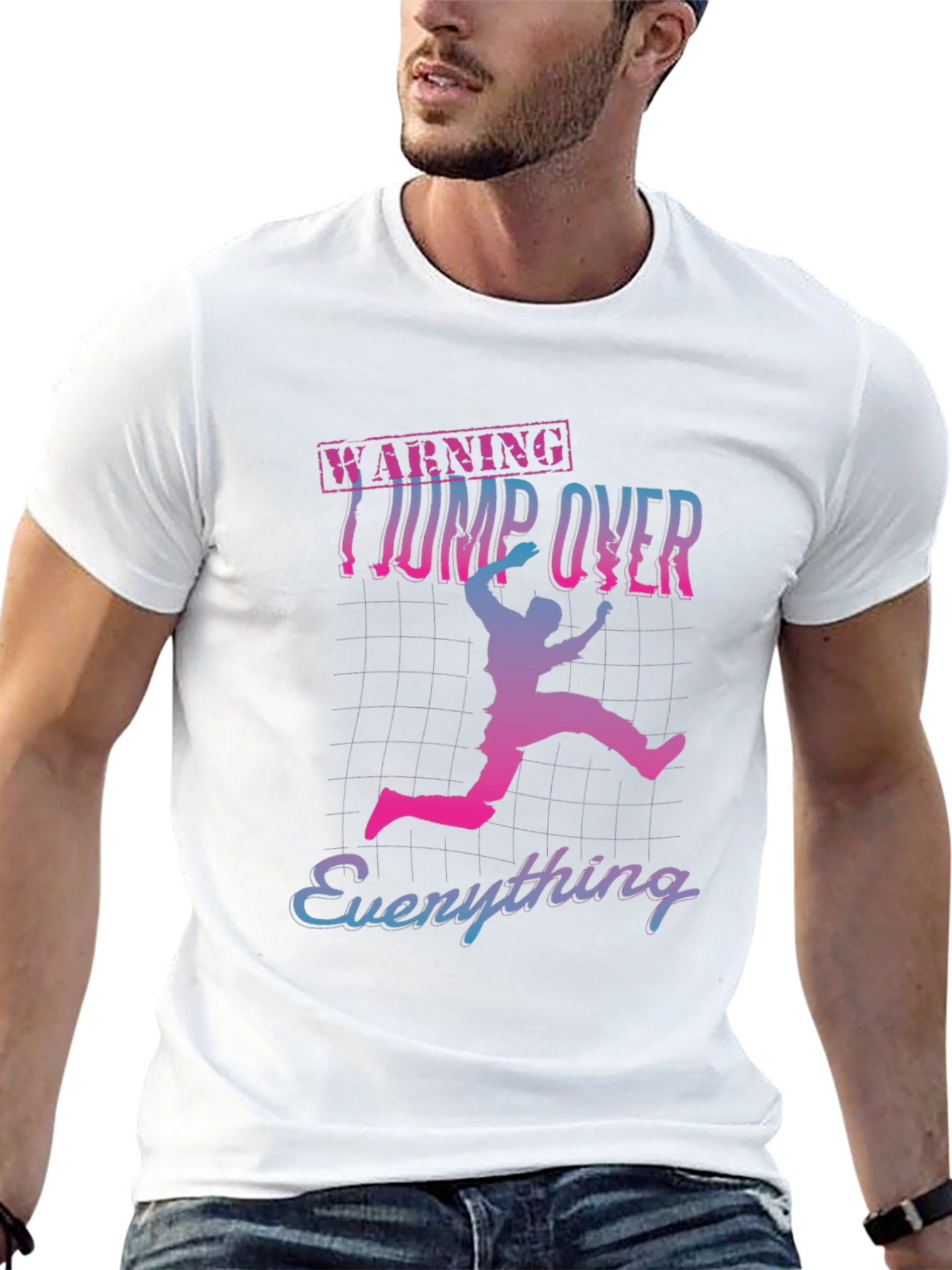 Warning Jump Over Everything Graphic Tee