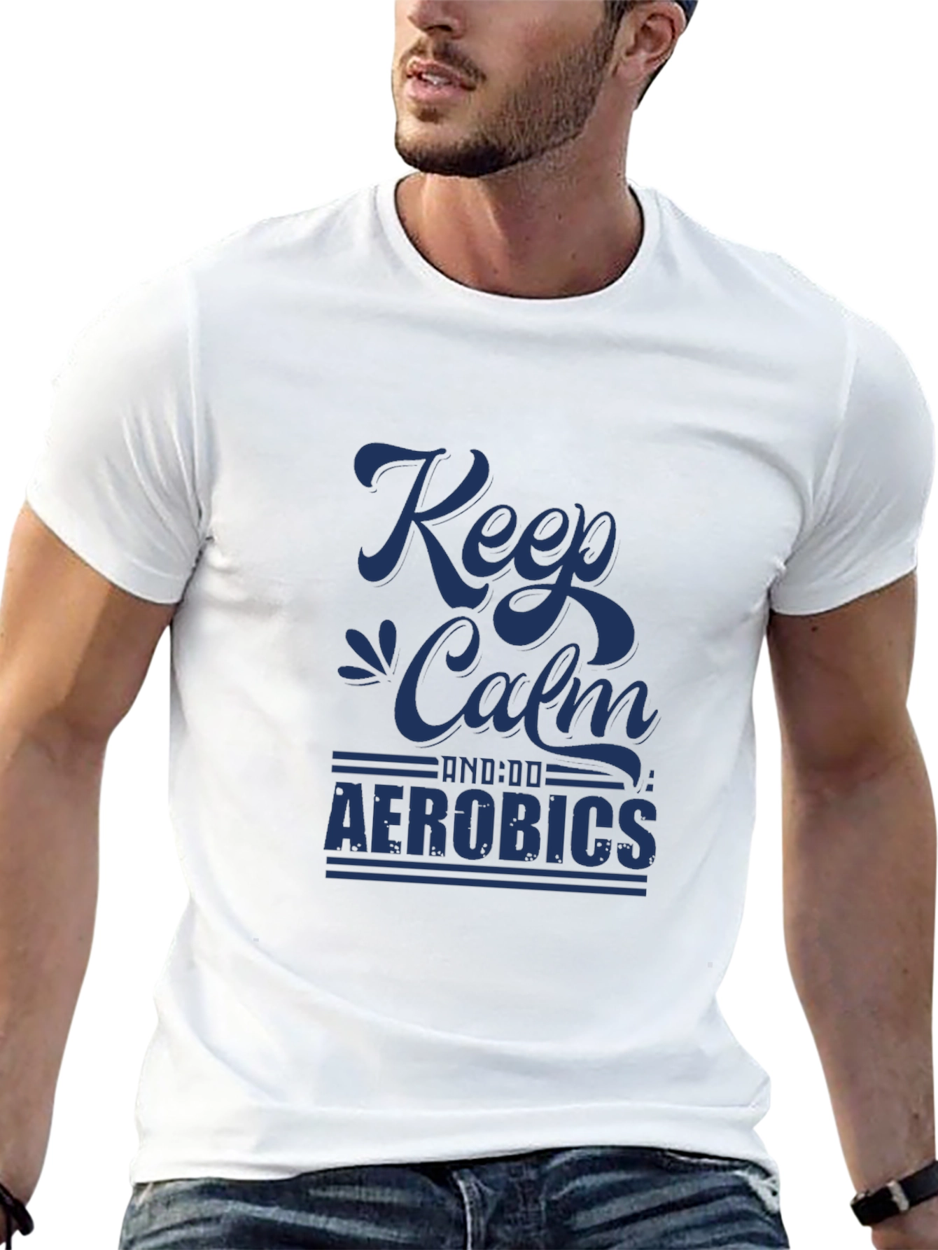Keep Calm Aerobics Black T-Shirt | Fitness Apparel
