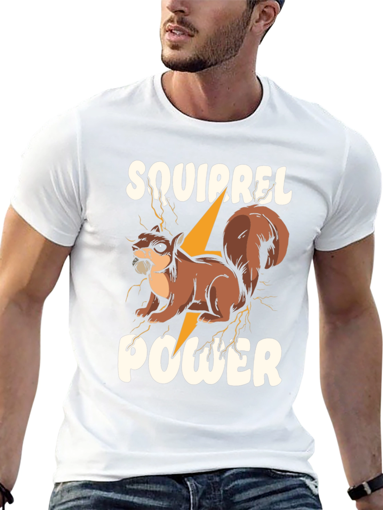 Squirrel Power Graphic T-Shirt - Mens Black Tee