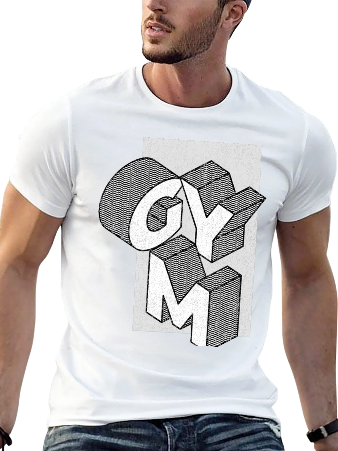Gym Graphic Print Black T-Shirt