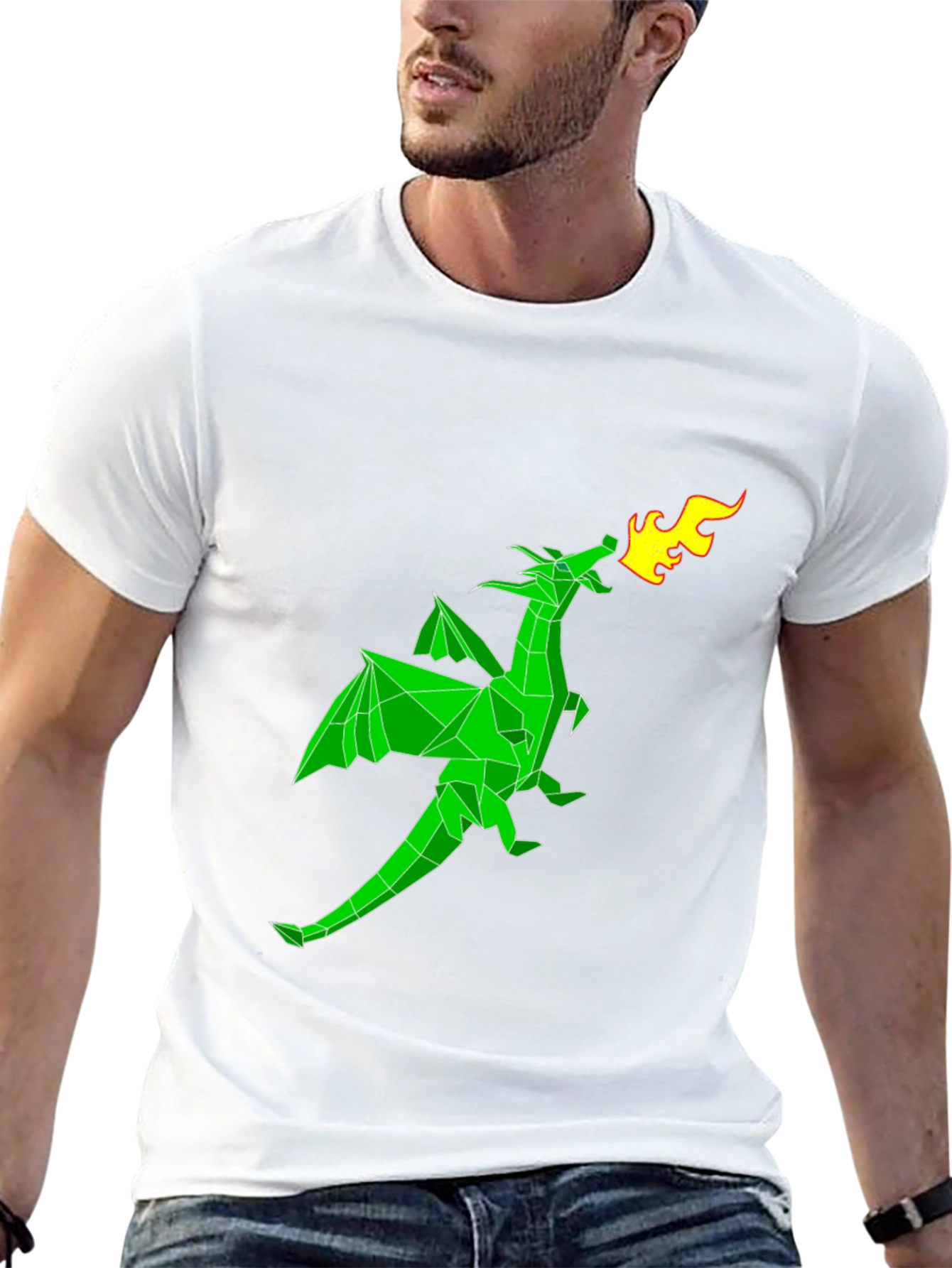 Geometric Dragon Graphic Tee