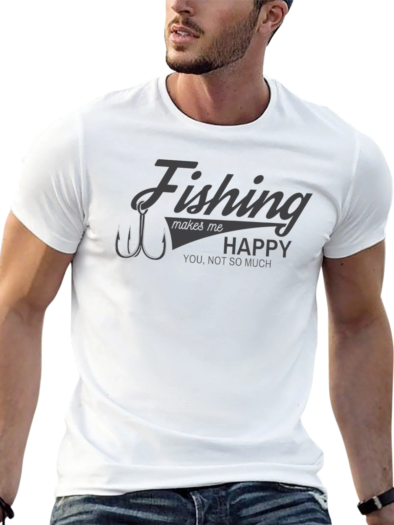 Fishing Makes Me Happy Graphic Tee