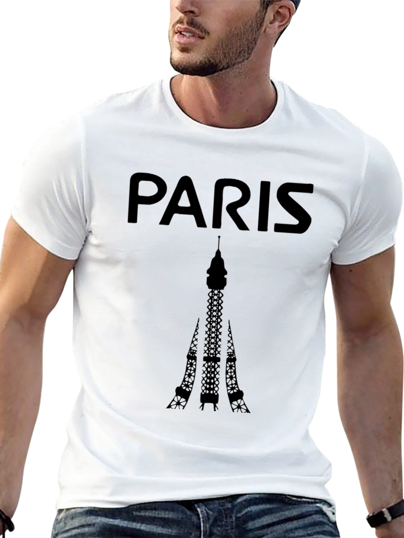 Paris Eiffel Tower Black T-Shirt