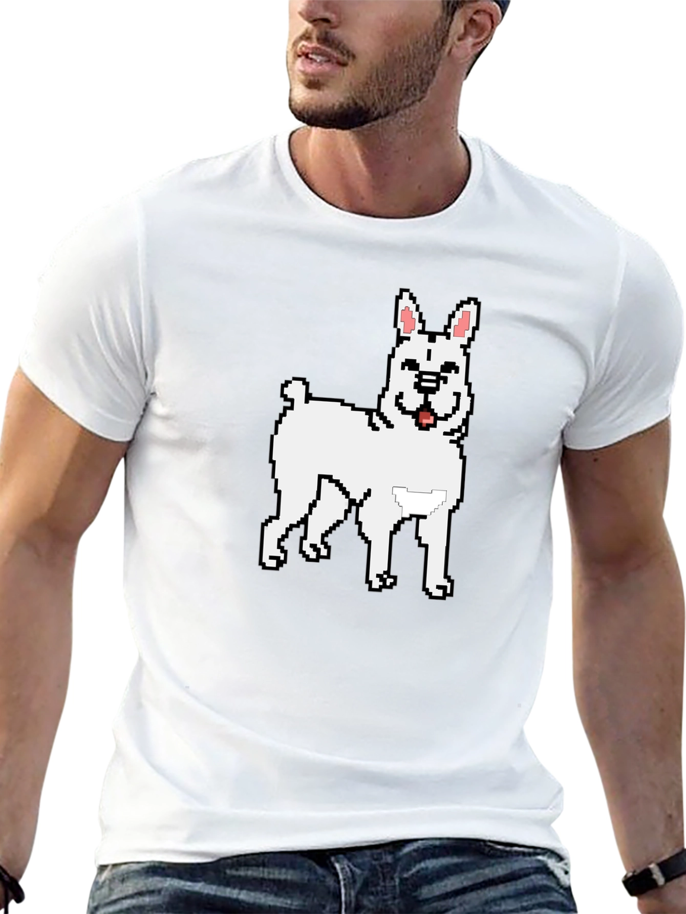 Pixel Dog Graphic Tee - Black Casual Wear