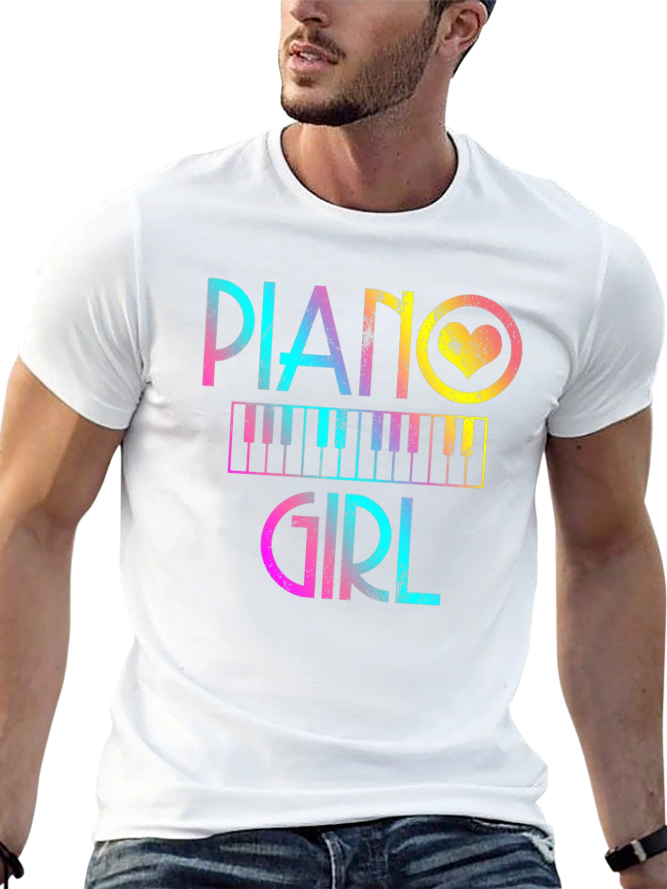 Piano Girl Graphic Tee - Music Lover T-Shirt