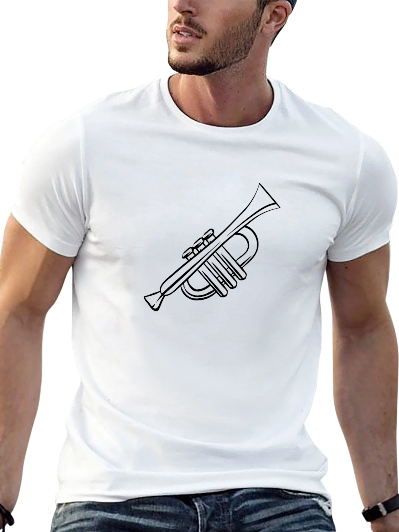 Black Trumpet Graphic Tee - Musicians Style