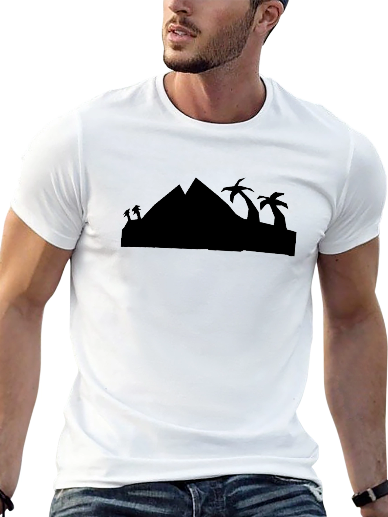 Black Pyramid & Palm Tree Graphic Tee