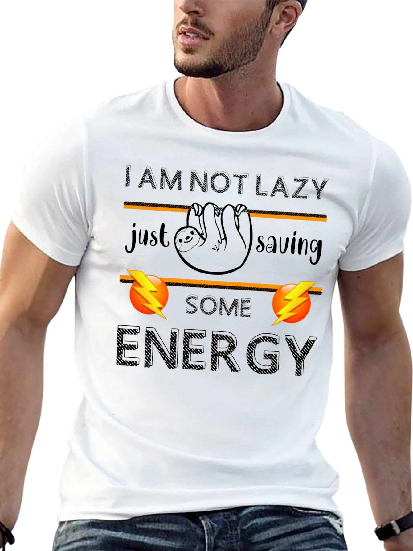 Funny Sloth Energy Saving Graphic T-Shirt