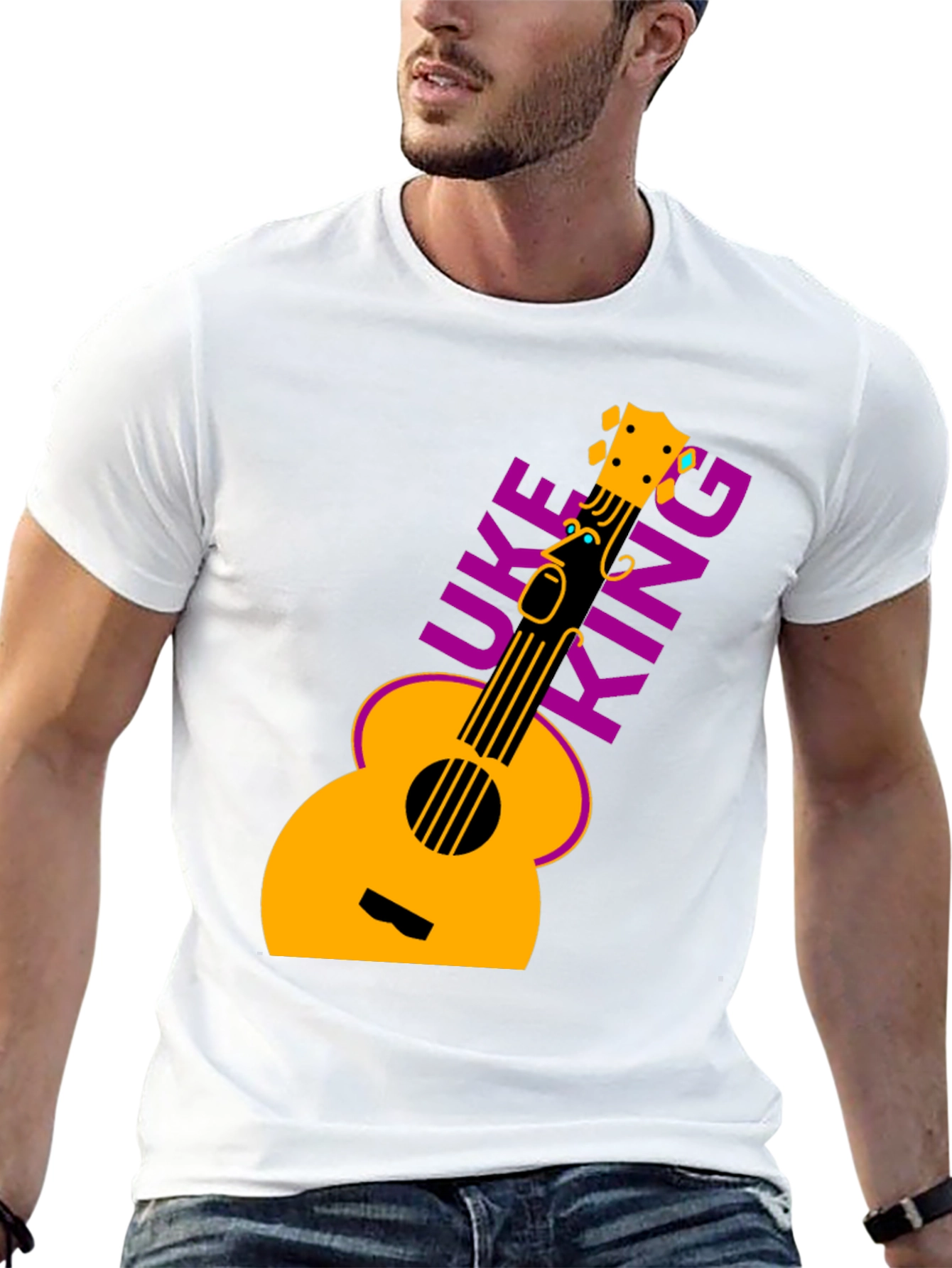 Uke King Graphic Tee - Black T-Shirt Ukulele Music