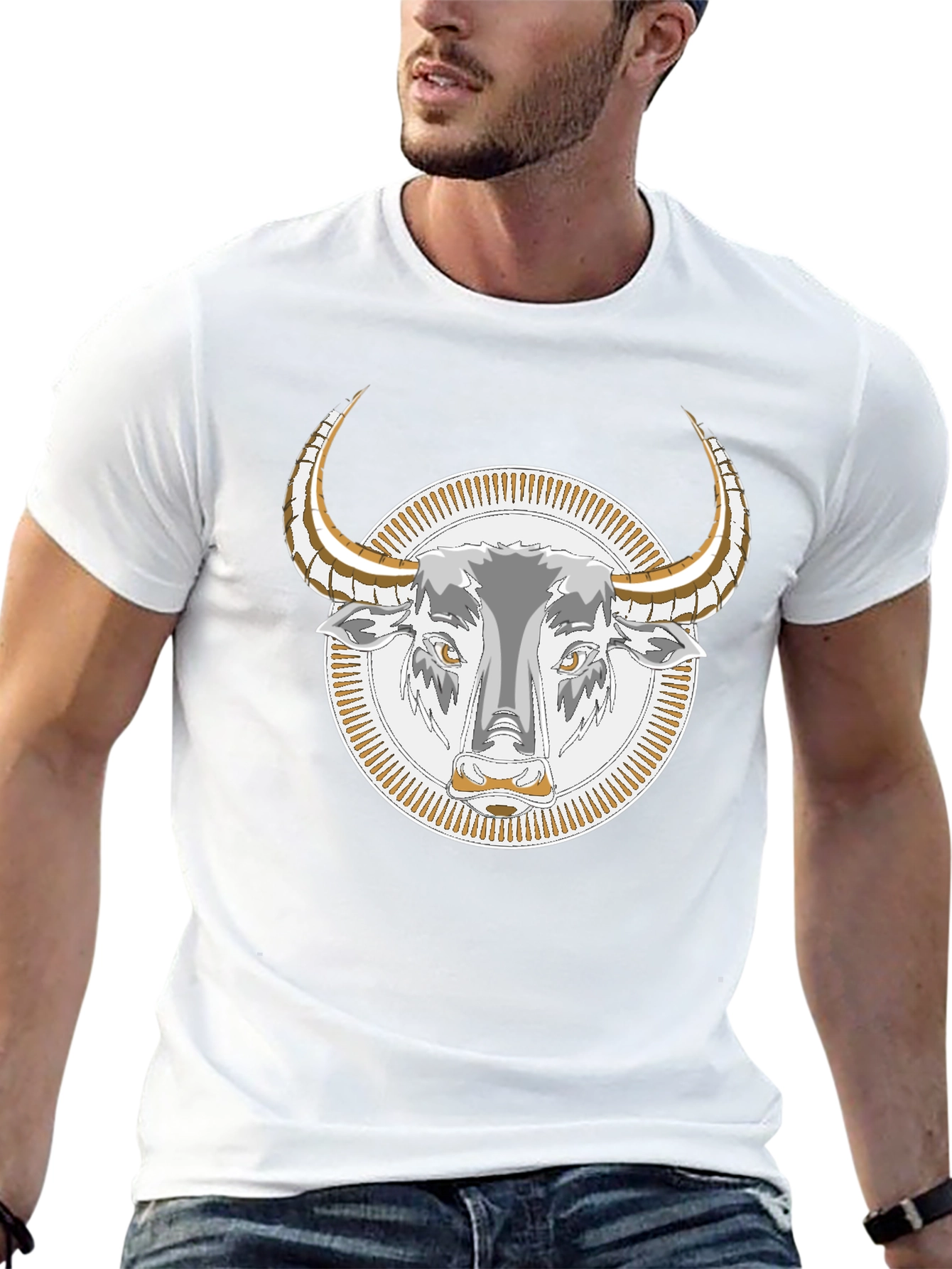 Bull Graphic Tee - Black Cotton T-Shirt