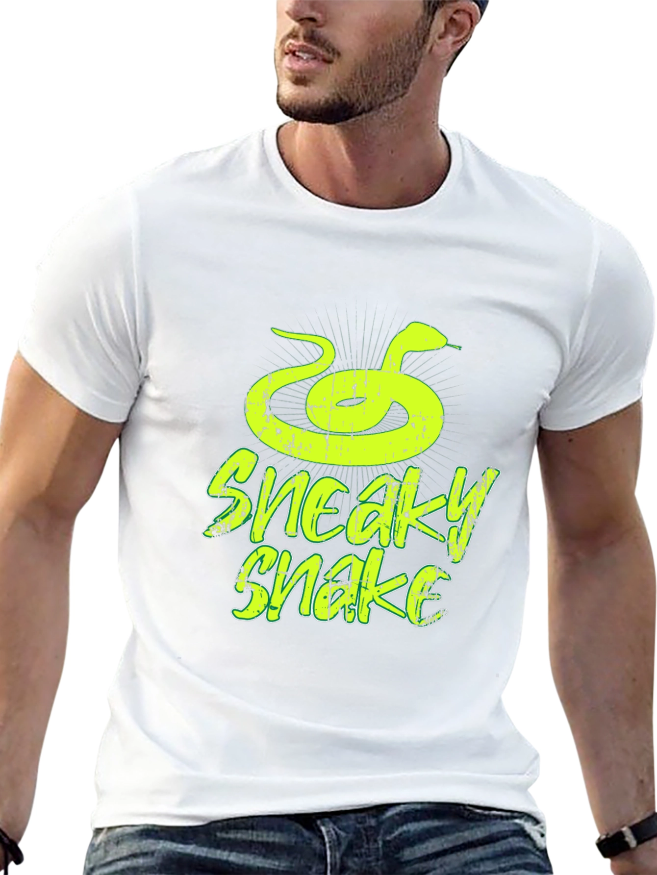 Sneaky Snake Graphic Tee - Trendy Mens T-Shirt