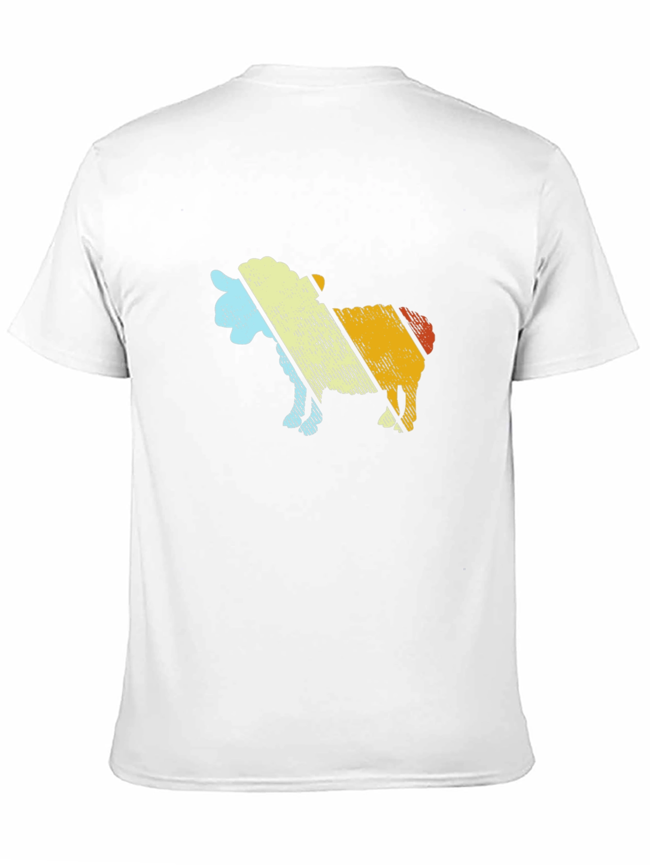 Retro Sheep Graphic Tee - Black Cotton Blend T-Shirt