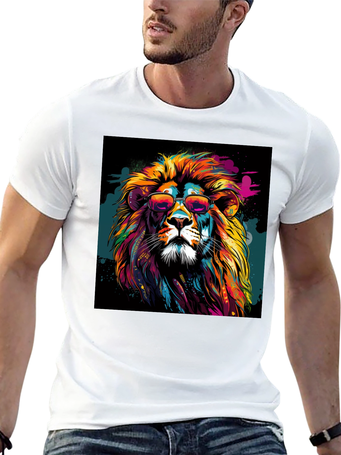 Cool Lion Graphic Tee - Black T-Shirt