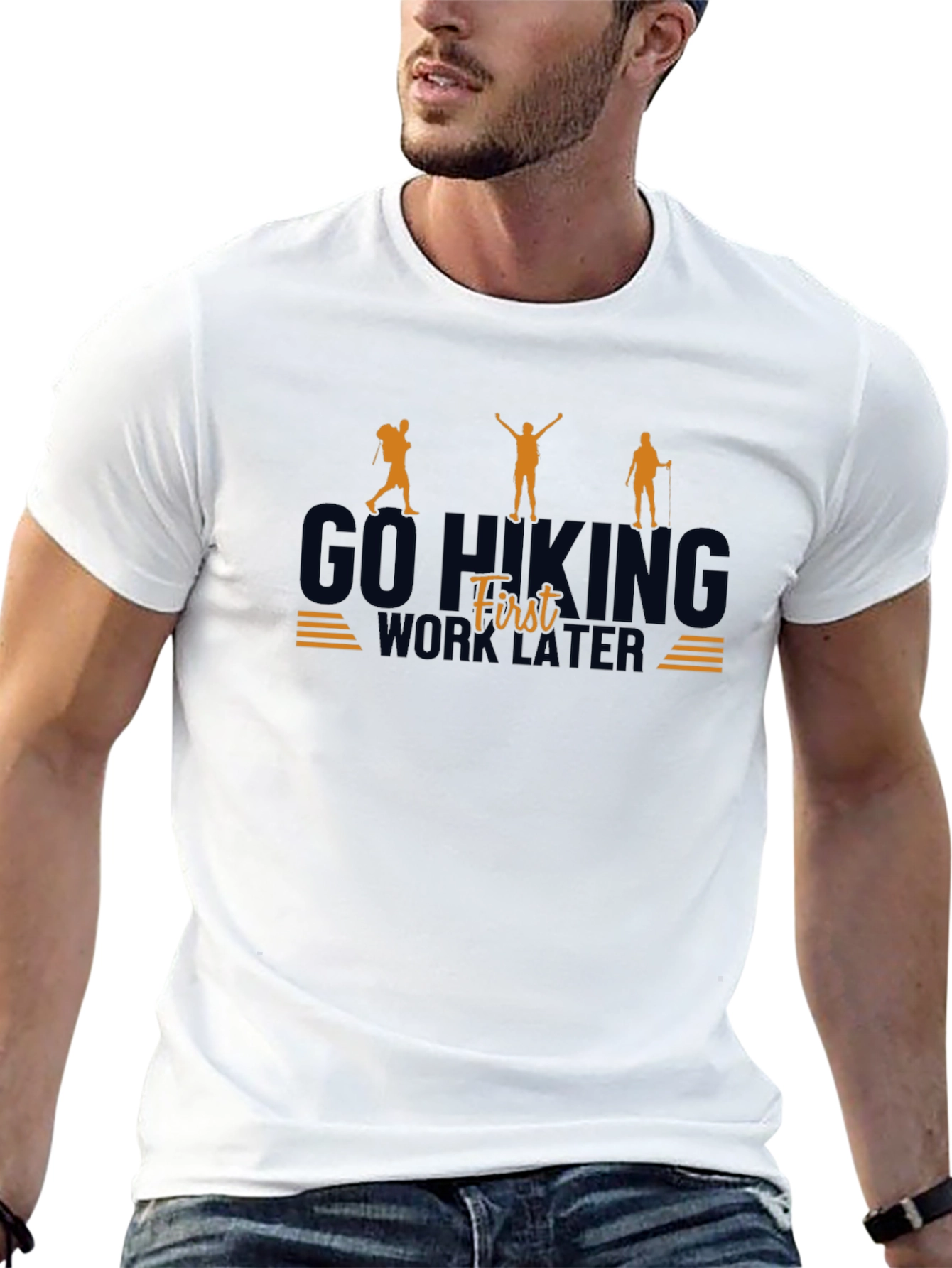 Go Hiking First Black Graphic Tee