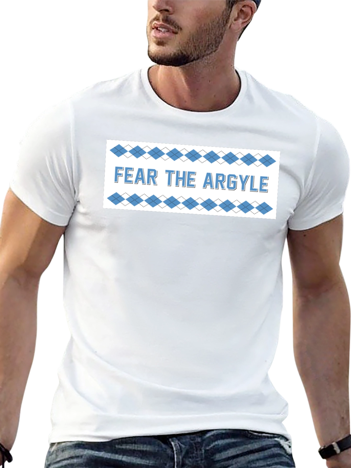 Fear the Argyle T-Shirt - Black Crew Neck Tee