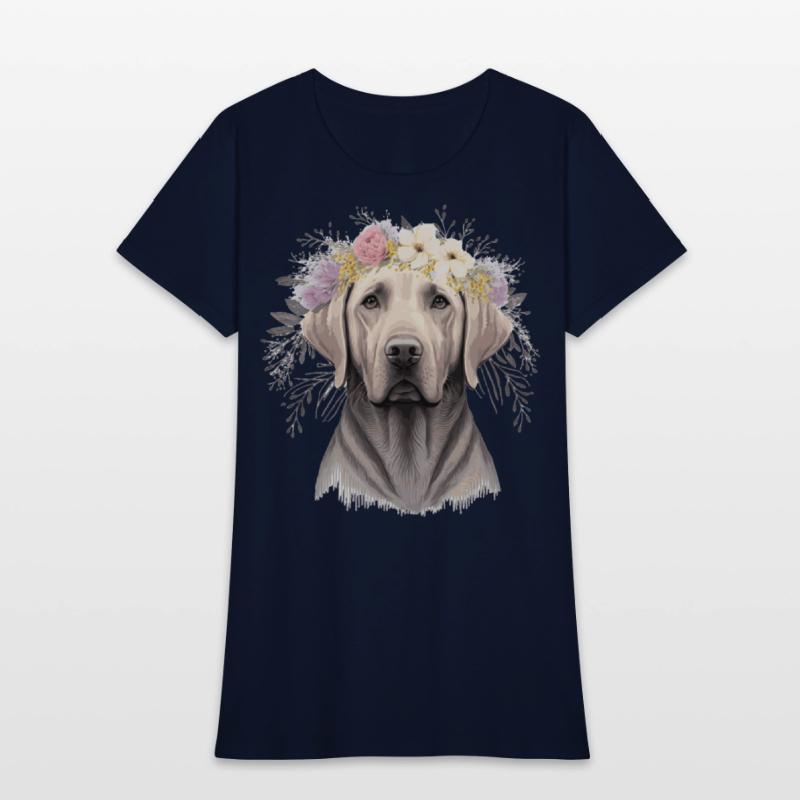 Cute Labrador Retriever Flower Crown Pet Dog Flora