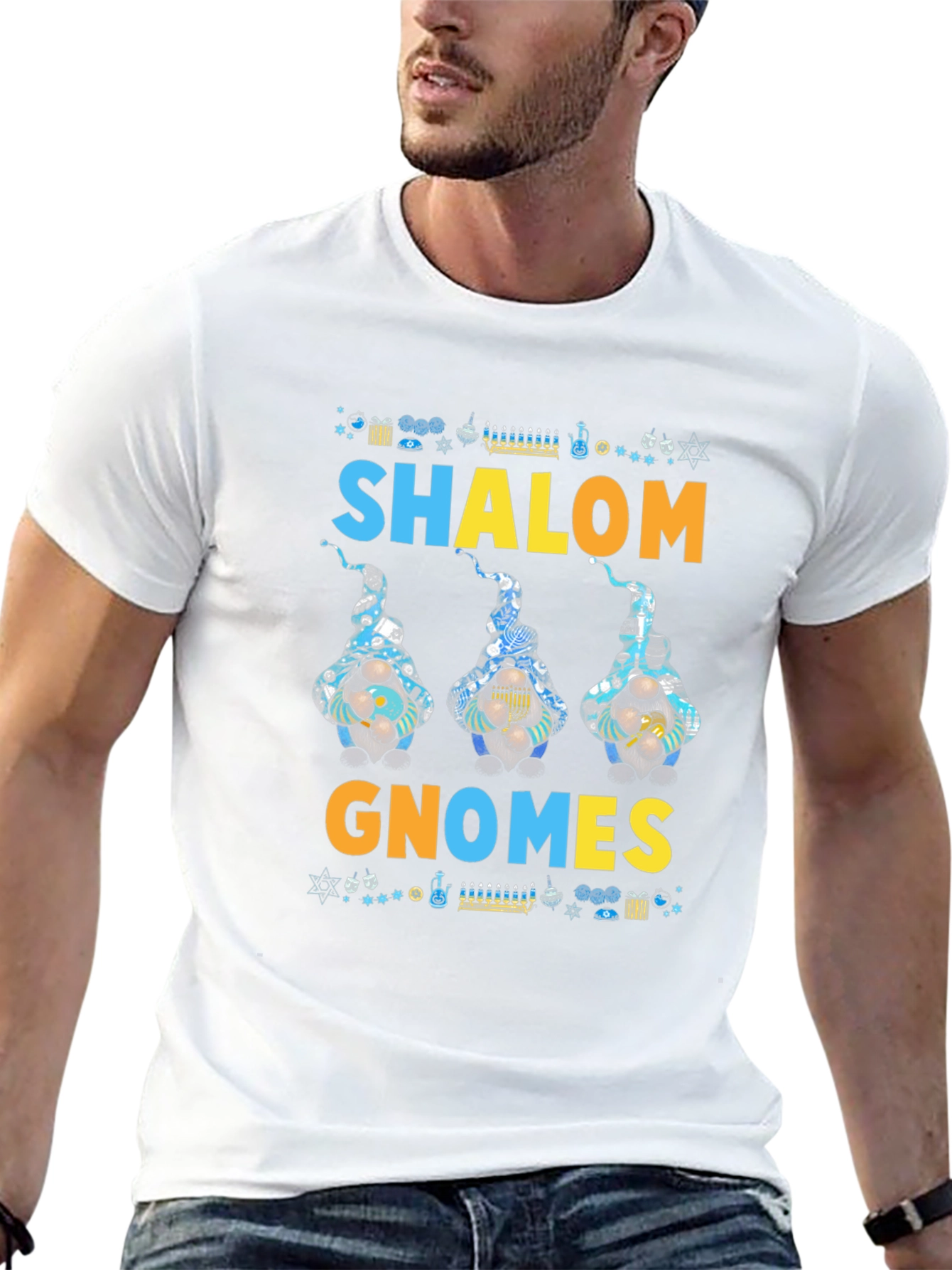 Shalom Gnomes T-Shirt Jewish Holiday Graphic Tee