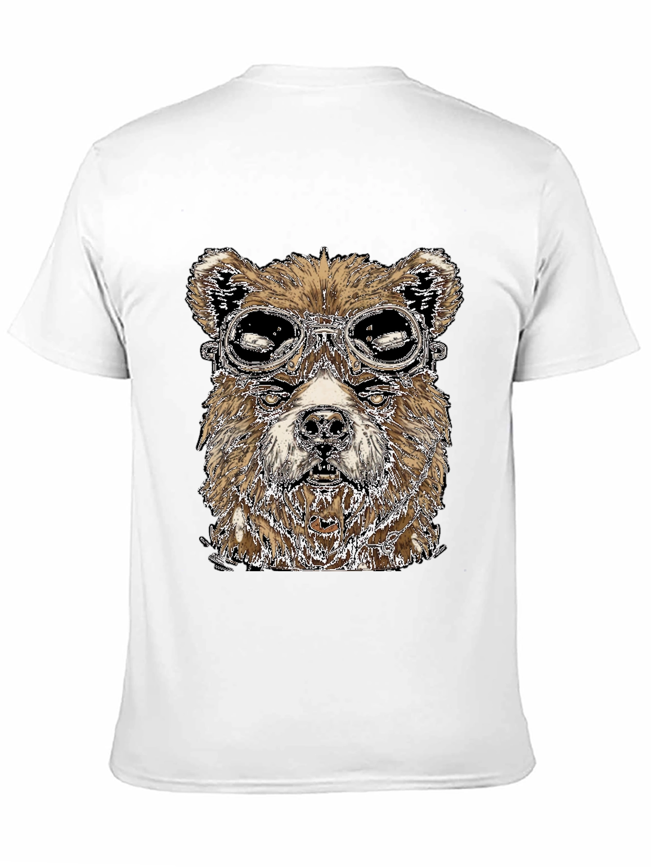 Aviator Bear Graphic Tee - Cool Black Shirt