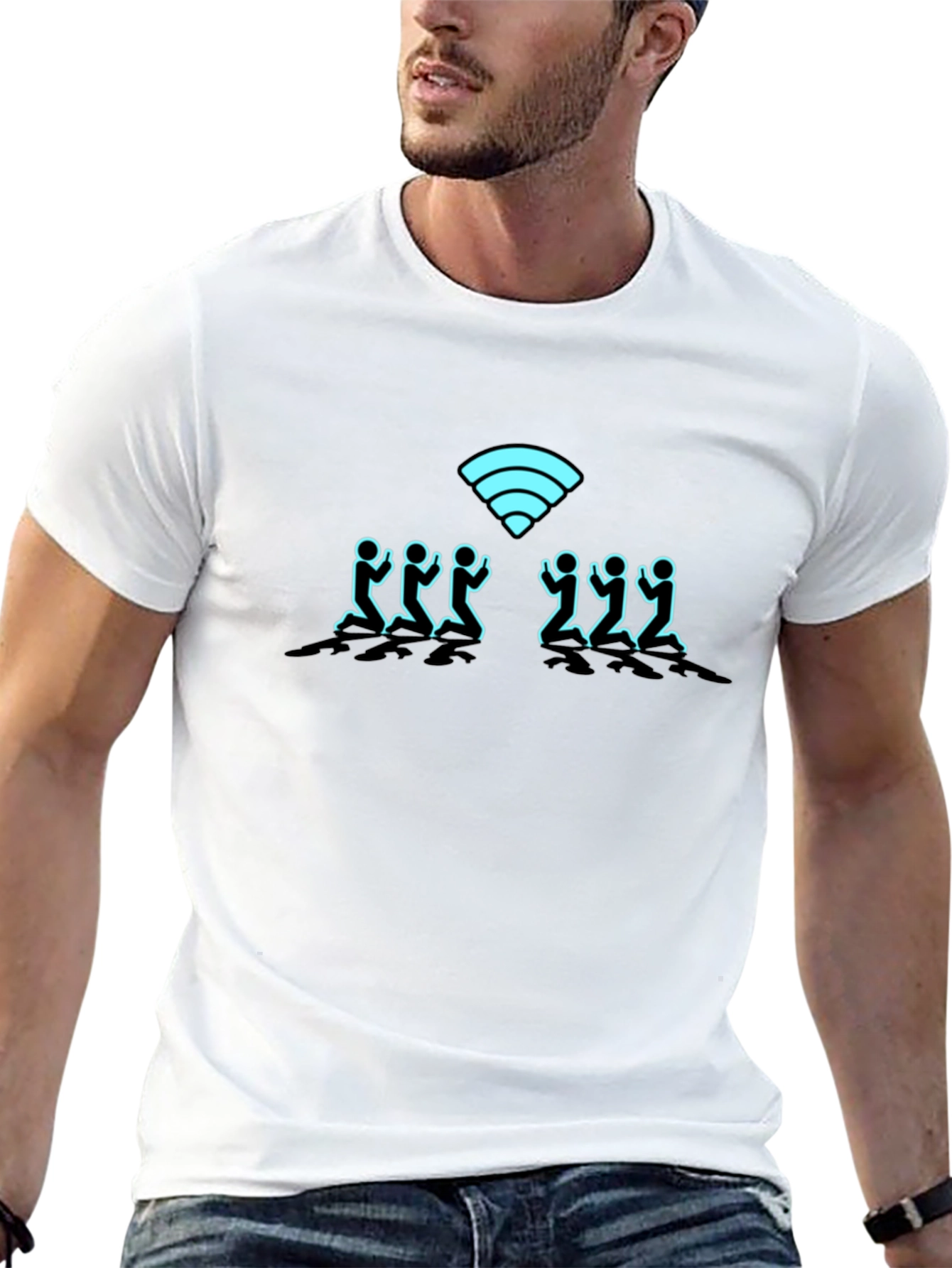 Pray for WiFi Black Graphic Tee