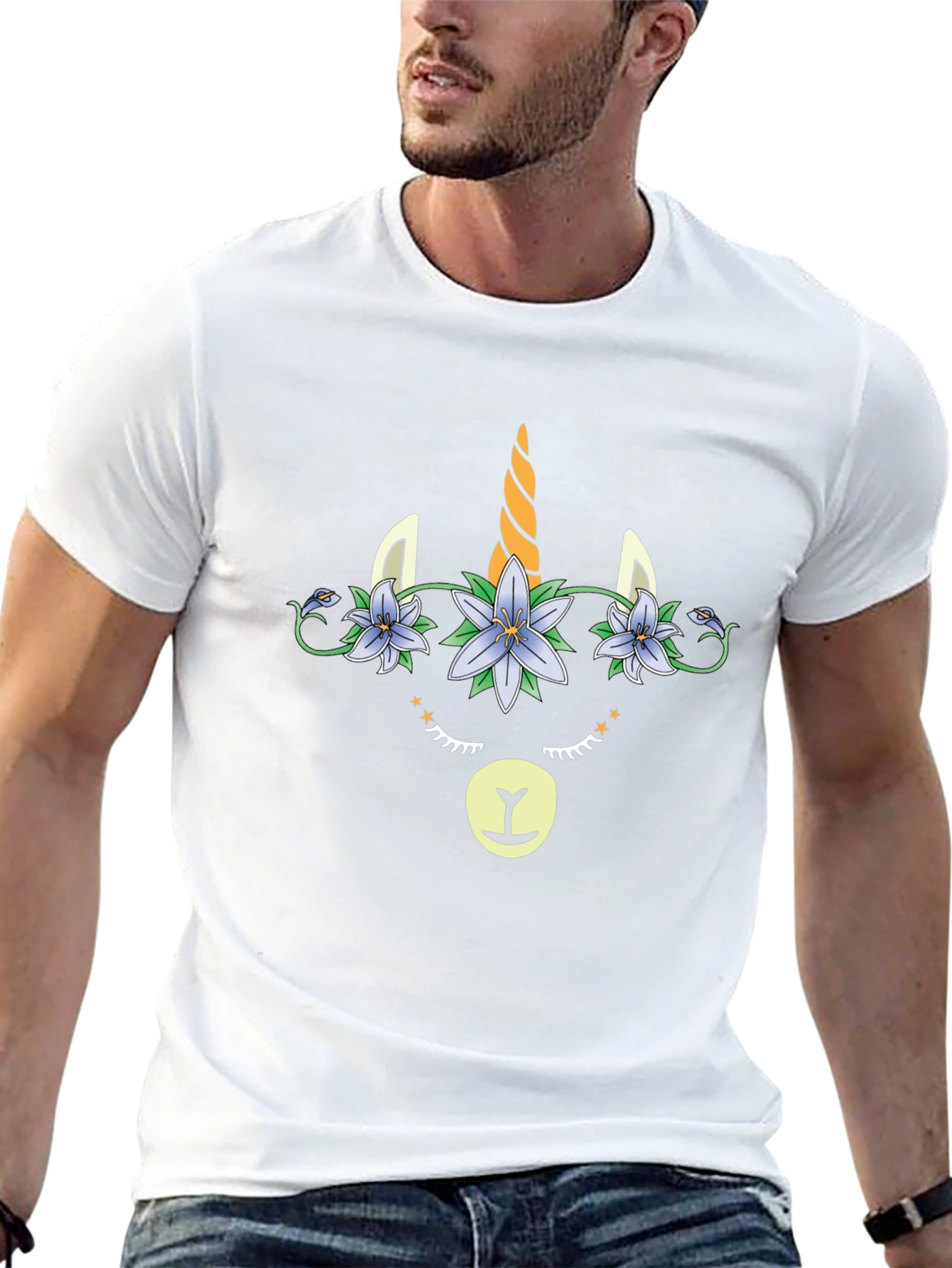 Unicorn Face Graphic T-Shirt