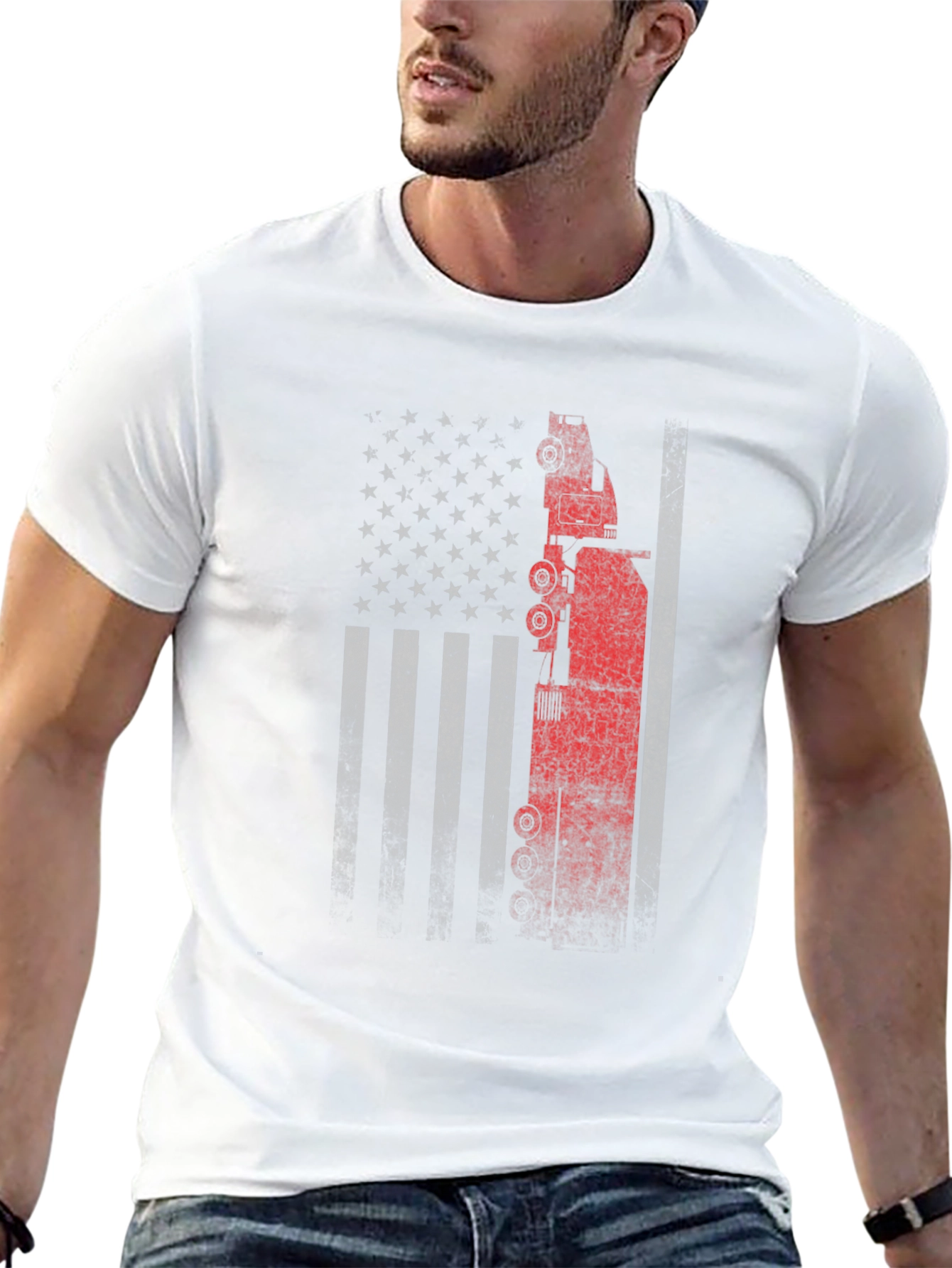 American Flag Crane Operator T-Shirt