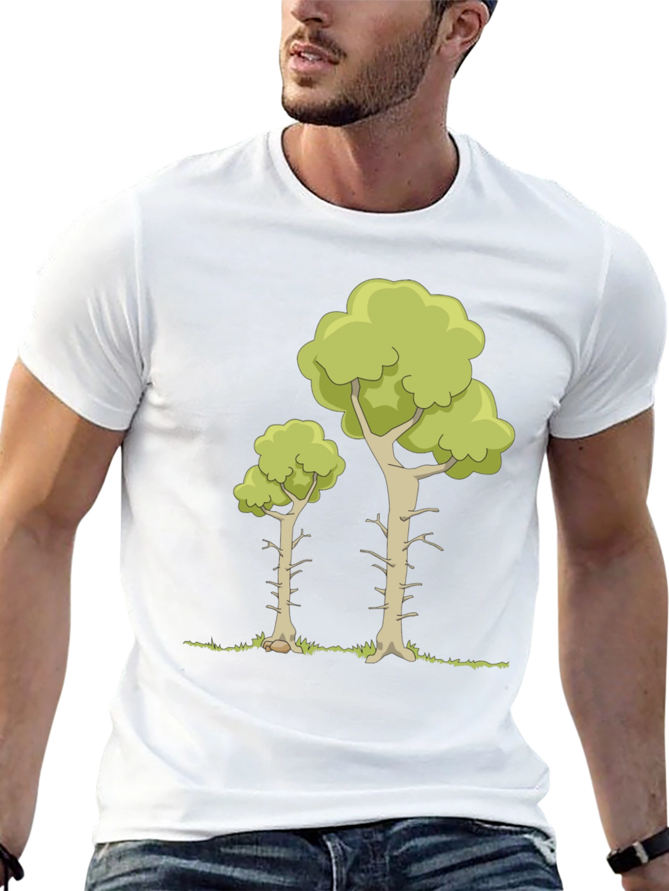 Cartoon Tree Graphic Tee - Nature Lover T-Shirt