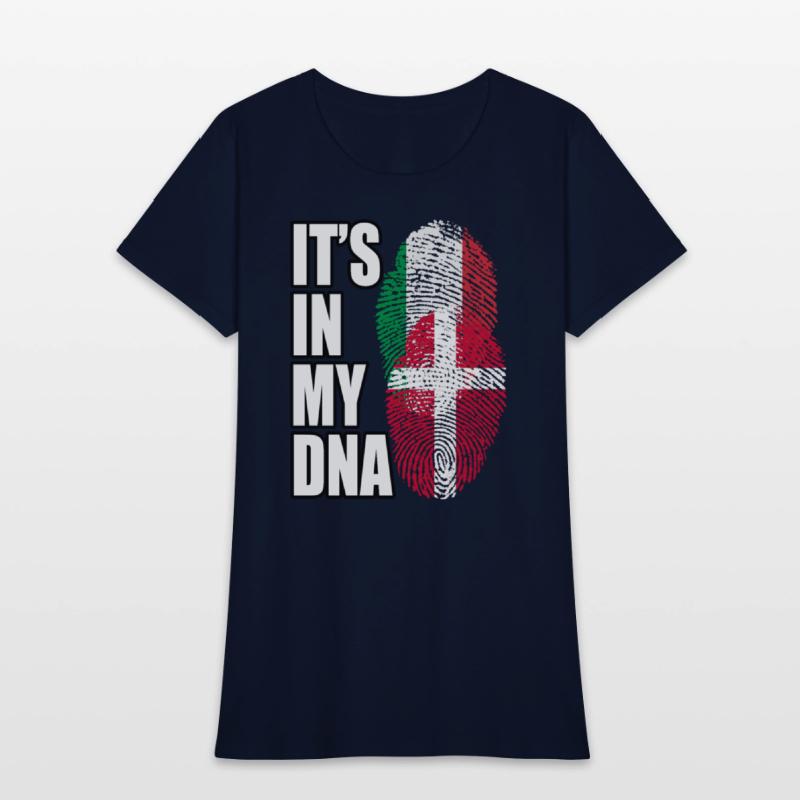 Danish And Italian Mix Heritage DNA Flag